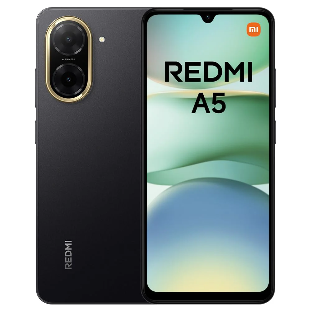 Xiaomi Redmi A5 Smartphone, 4+128GB, Black, Superklare 32MP AI-Kamera, 5200mAh Akku, Leistungsstarker Octa-Core-Prozessor, Immersives 6,88" 120Hz Display