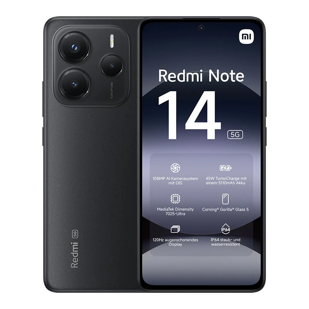 Xiaomi Redmi Note 14 5G Smartphone, 8 + 256GB, Purple, 108MP AI-Kamerasystem, 5110mAh Akku, 120Hz Augenschutzdisplay, AI-Funktionen (kein Ladegerät enthalten) - Image 2