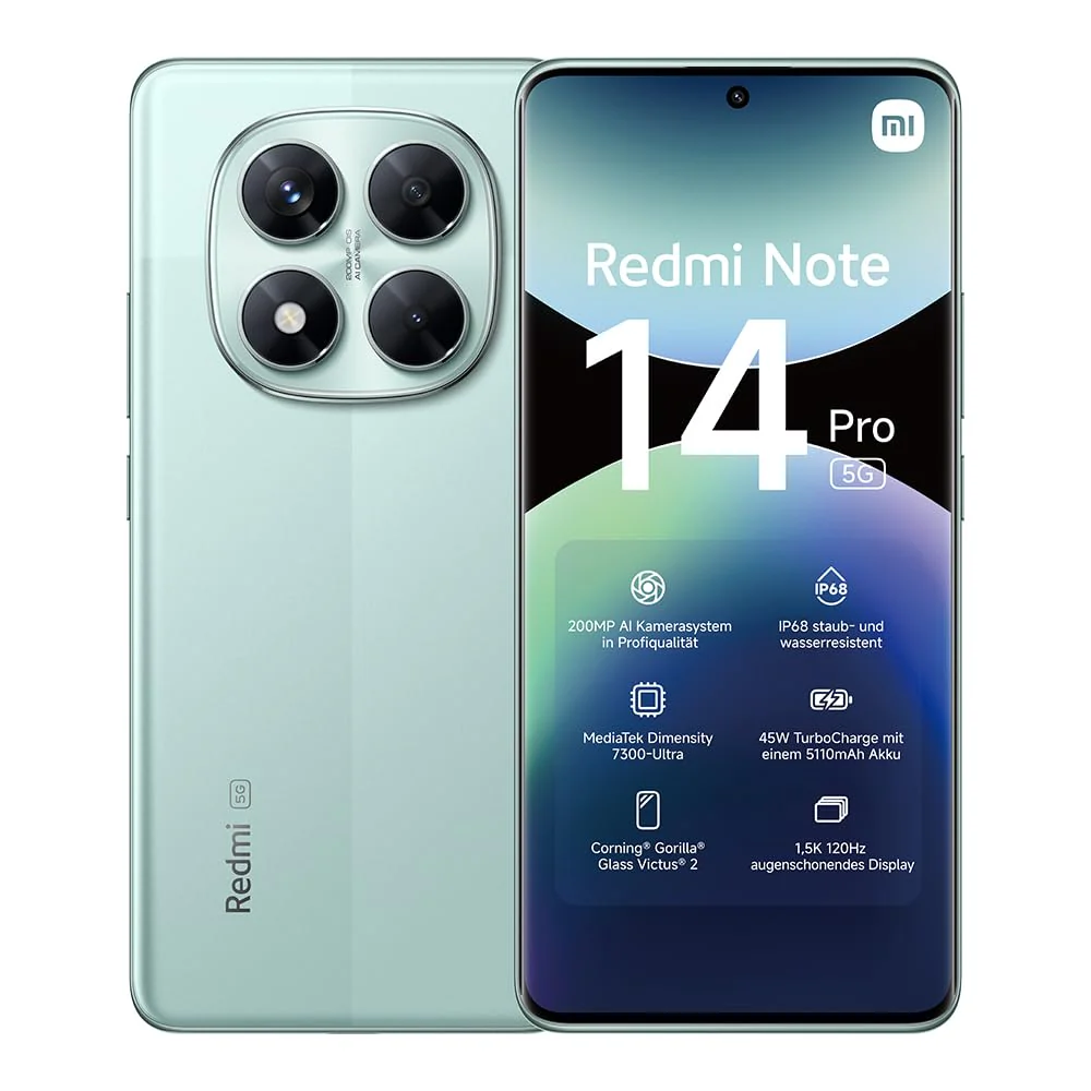 Xiaomi Redmi Note 14 Pro 5G Smartphone, 8 + 256GB, Black, 200MP professionelle AI-Kamera, IP68, 45W TurboCharge mit 5110mAh Akku, AI-Funktionen (kein Ladegerät enthalten) - Image 4