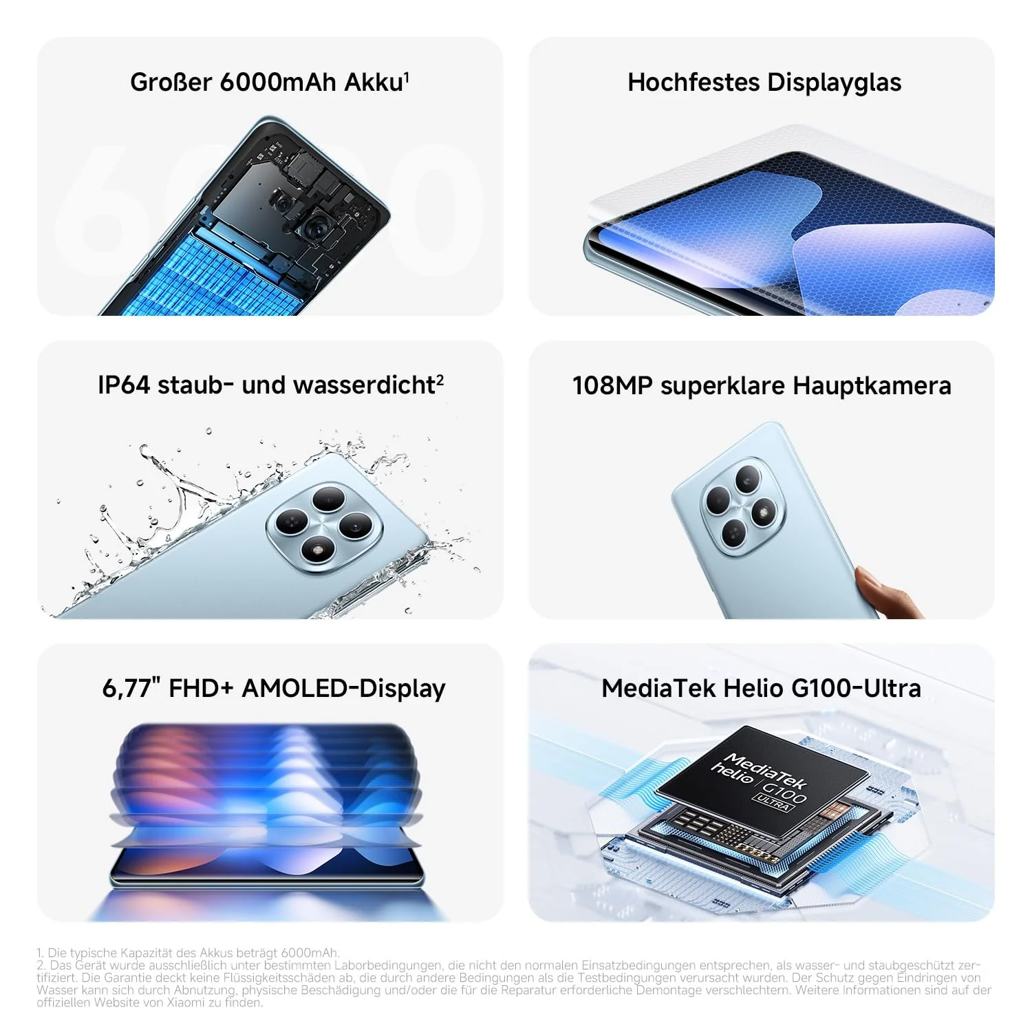XIAOMI Redmi Note 15 Smartphone (8+256 GB) – 6000-mAh-Akku, wassergeschützt, 108-MP-Kamera, 6,77" FHD+ Display, Schwarz, 2 Jahre Garantie - Image 17
