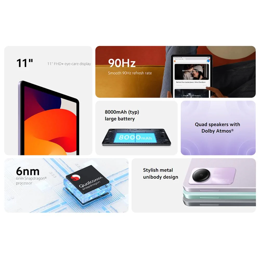 Xiaomi Redmi Pad SE 8GB Ram 256GB 8000mAh Rom 11" FHD+ 90Hz Display 6nm Snapdragon 680 8MP Camera WiFi Black - Image 9