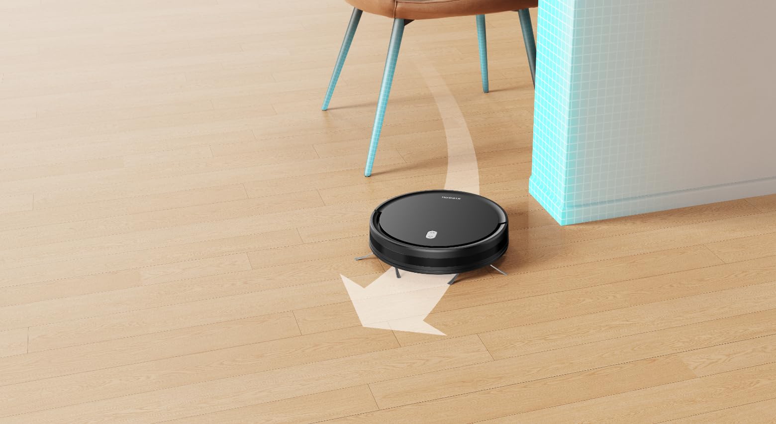 Xiaomi Robot Vacuum E5 – Saug- und Wischroboter mit 2000Pa Saugleistung, 400ml Staubbehälter, 110 Min. Akkulaufzeit, intelligente Navigation, App- & Sprachsteuerung, Schwarz - Image 3