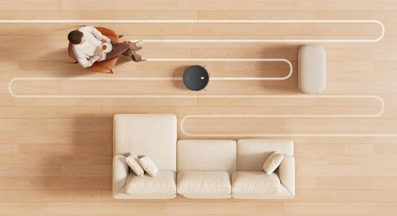 Xiaomi Robot Vacuum E5 – Saug- und Wischroboter mit 2000Pa Saugleistung, 400ml Staubbehälter, 110 Min. Akkulaufzeit, intelligente Navigation, App- & Sprachsteuerung, Schwarz - Image 7