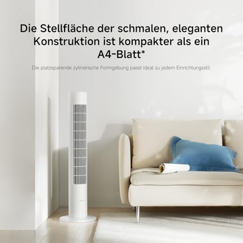 XIAOMI Smart Tower Fan 2 - Standventilator 150° Oszillation mit natürlichen Luftprofilen, Energiesparend, Ultra Leise 28.7dB(A), App-Steuerung, Weiß - Image 12