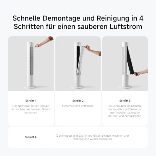 XIAOMI Smart Tower Fan 2 - Standventilator 150° Oszillation mit natürlichen Luftprofilen, Energiesparend, Ultra Leise 28.7dB(A), App-Steuerung, Weiß - Image 13
