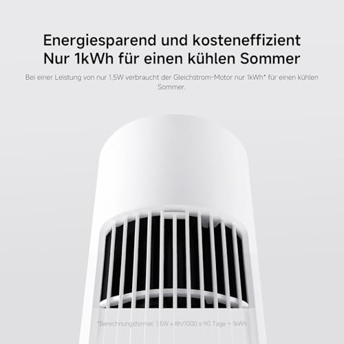 XIAOMI Smart Tower Fan 2 - Standventilator 150° Oszillation mit natürlichen Luftprofilen, Energiesparend, Ultra Leise 28.7dB(A), App-Steuerung, Weiß - Image 8