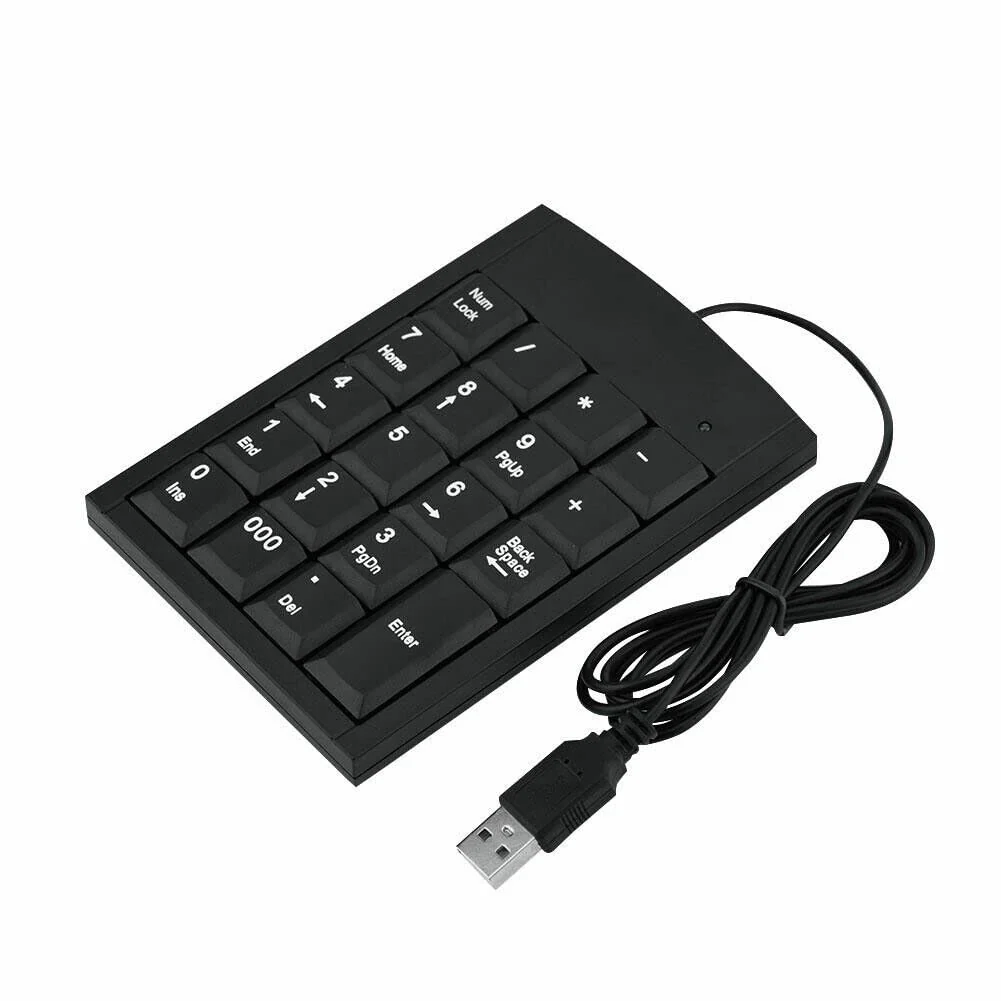 Xingdianfu Mini Zifferntastatur, Tragbare USB Ziffernblock, für Laptop Desktop Computer Pc, mit USB-Kabel 1,3 m Schwarz - Image 12