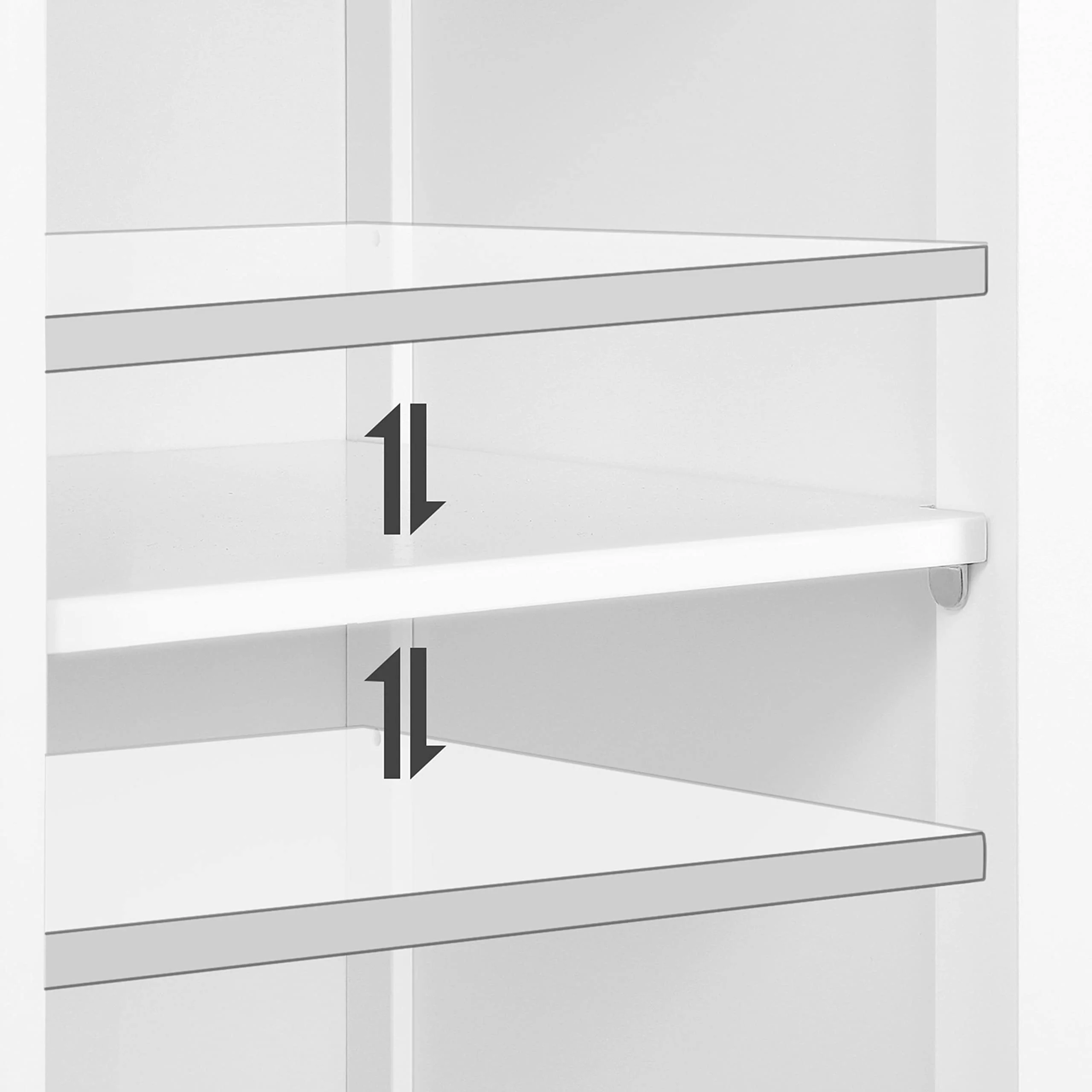 Yaheetech 4-stufiger Badezimmerschrank Bodenschrank mit Einzeltür & Verstellbarem Einlegeboden Standschrank fürs Badezimmer/Wohnzimmer/Küche/Flur/Kleine Räume Weiß - Image 4