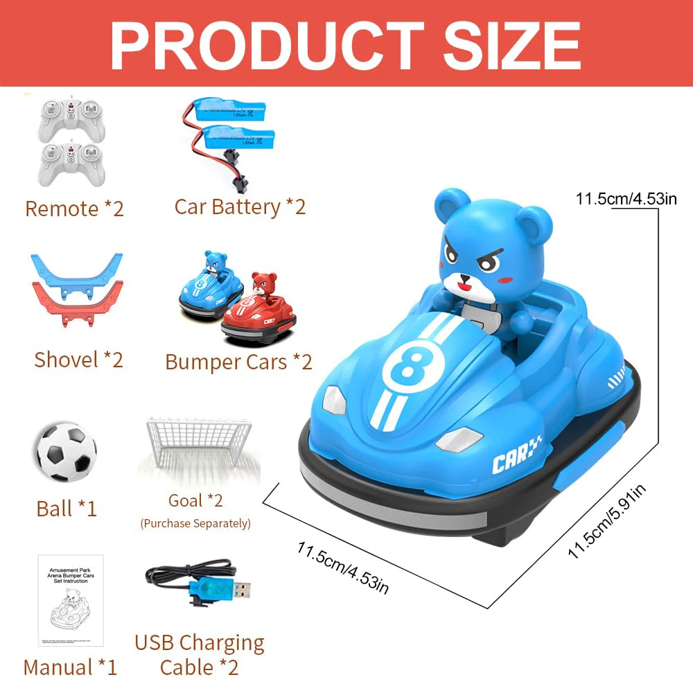 YANGUN 2 Pcs Ferngesteuertes Gegeneinander Spielzeugauto, Ferngesteuerter Autoscooter für Kinder, Kollision Spielzeugauto, RC Crawler Car mit Licht Musik ab 3 Jahre - Image 5