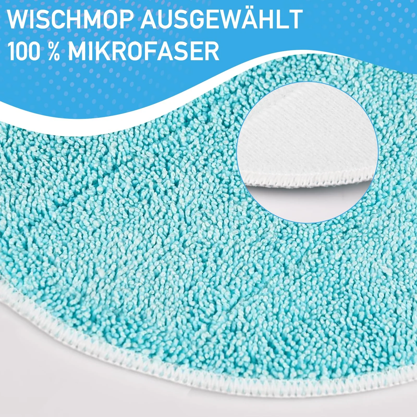 YANGYUQI 6er Set Ersatzpads Kompatibel mit Leifheit Dampfreiniger CleanTenso Power 2.0, Mikrofaser Wischbezug mit Klettunterseite und Fußgurt Treten, Porentiefe Reinigung Ersatztücher für Alle Böden - Image 4