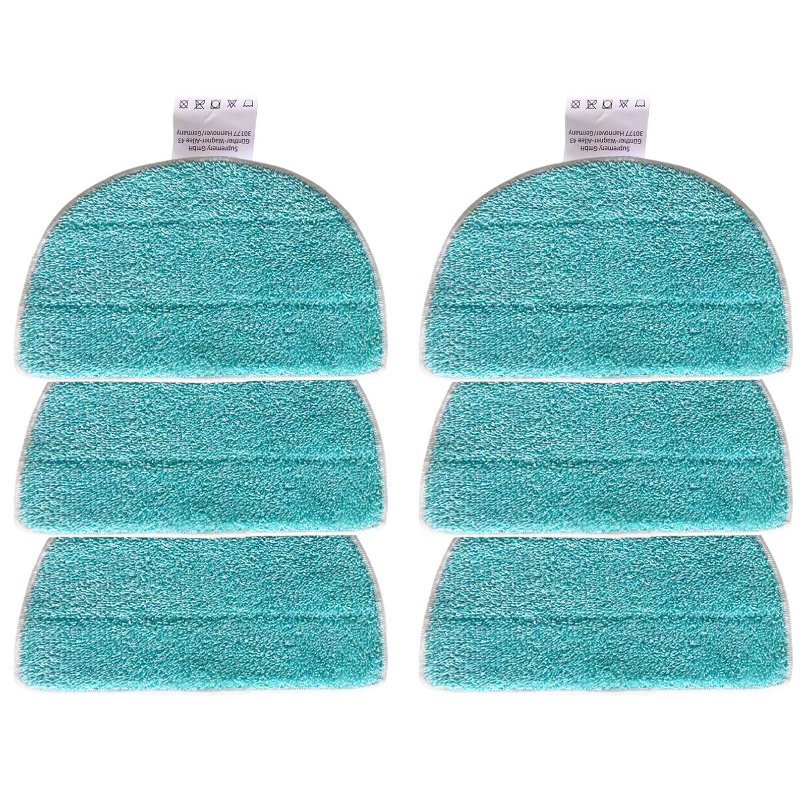 YANGYUQI 6er Set Ersatzpads Kompatibel mit Leifheit Dampfreiniger CleanTenso Power 2.0, Mikrofaser Wischbezug mit Klettunterseite und Fußgurt Treten, Porentiefe Reinigung Ersatztücher für Alle Böden - Image 6