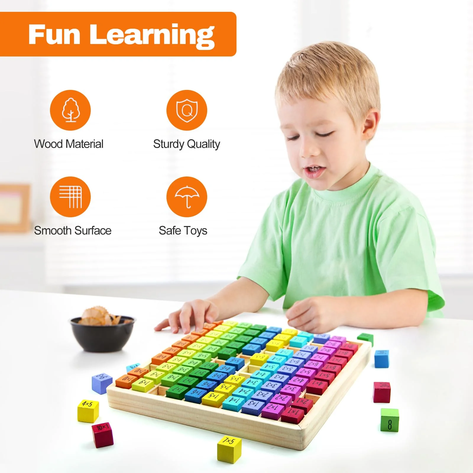 YESLUSY 1x1 Lernen Spiel, Einmaleins Spiel, Holz-multiplikationsbrett, EIN Mal Eins Lernen, Mathematik Spiele, Kinder Lernspielzeug Geschenk für Kinder - Image 4