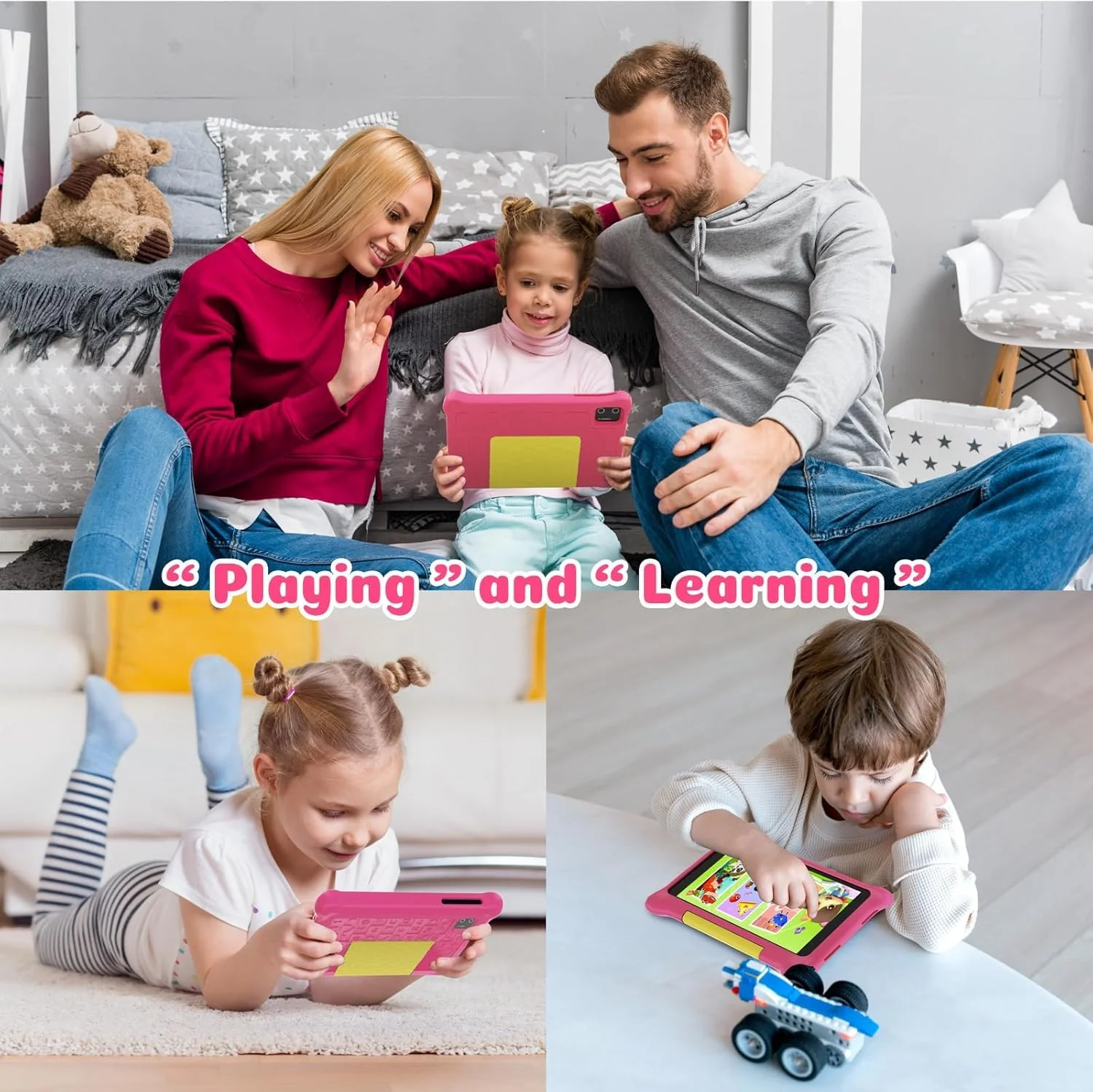 Yicty Kinder Tablet 7 Zoll Android Tablet für Kids 5GB RAM 32GB ROM Kindersicherung IPS HD Bluetooth WiFi Quad Core Dual-Kameras Children's Tablets PC mit Schutzhülle (Rosa) - Image 3