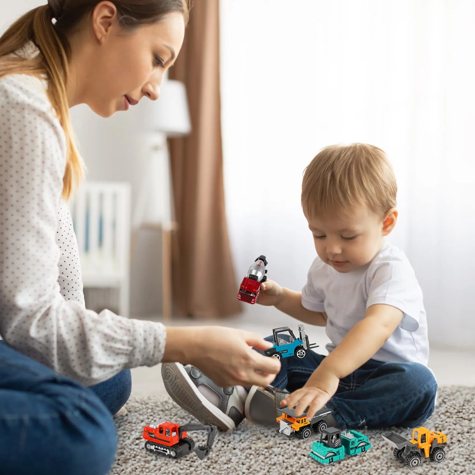 YIMORE Mini Lastwagen Autos für Jungs Bunt Baufahrzeuge Spielzeug Geschenkset für Kinder ab 3 Jahren (6 pcs) - Image 5