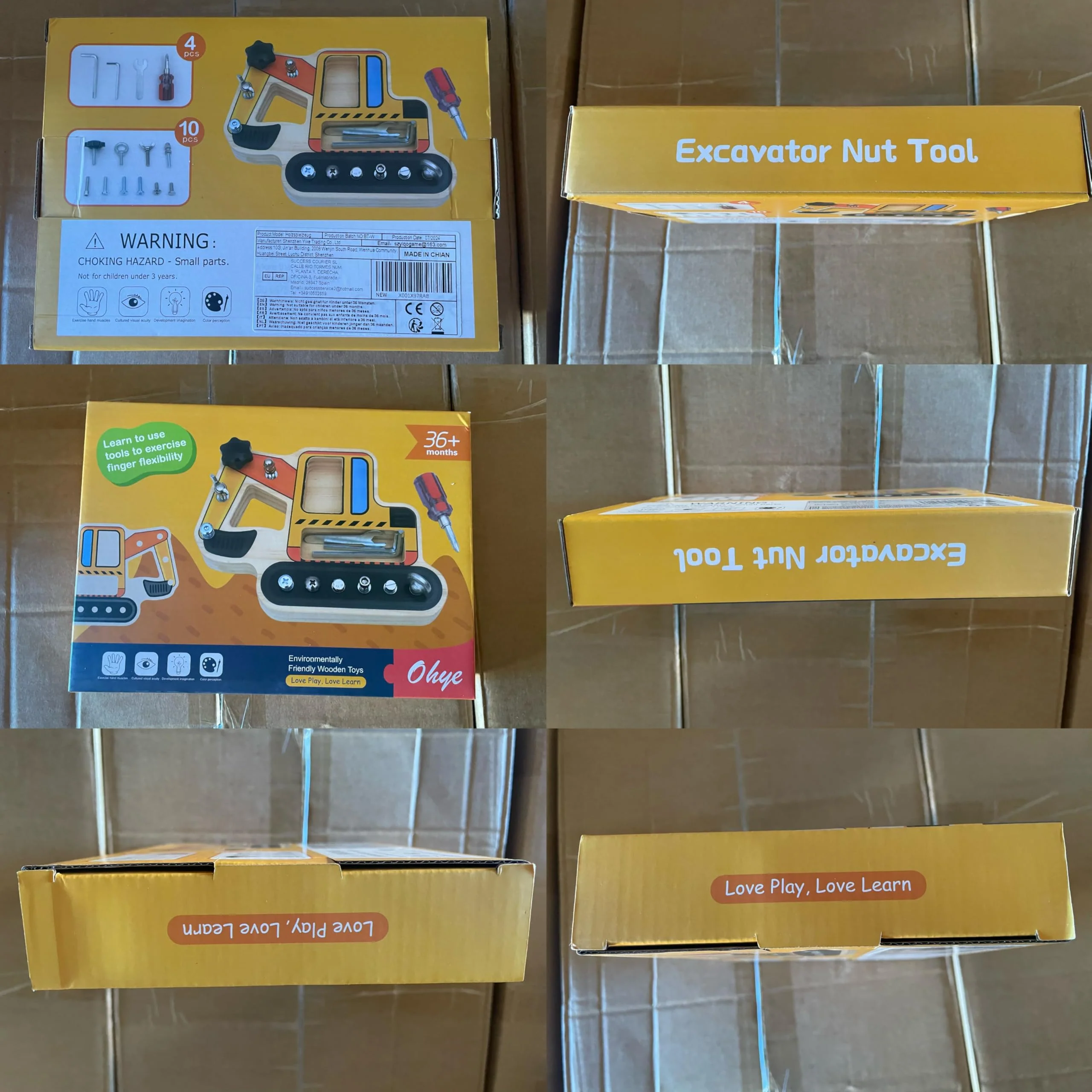 YIQOGAME Montessori Schraubbrett,Holz Lernspielzeug Montessori Spielzeug Ab 3 Jahre Planierraupen Spielzeug Motorikspielzeug Für Kinder Kindergarten Spielzeug - Image 2