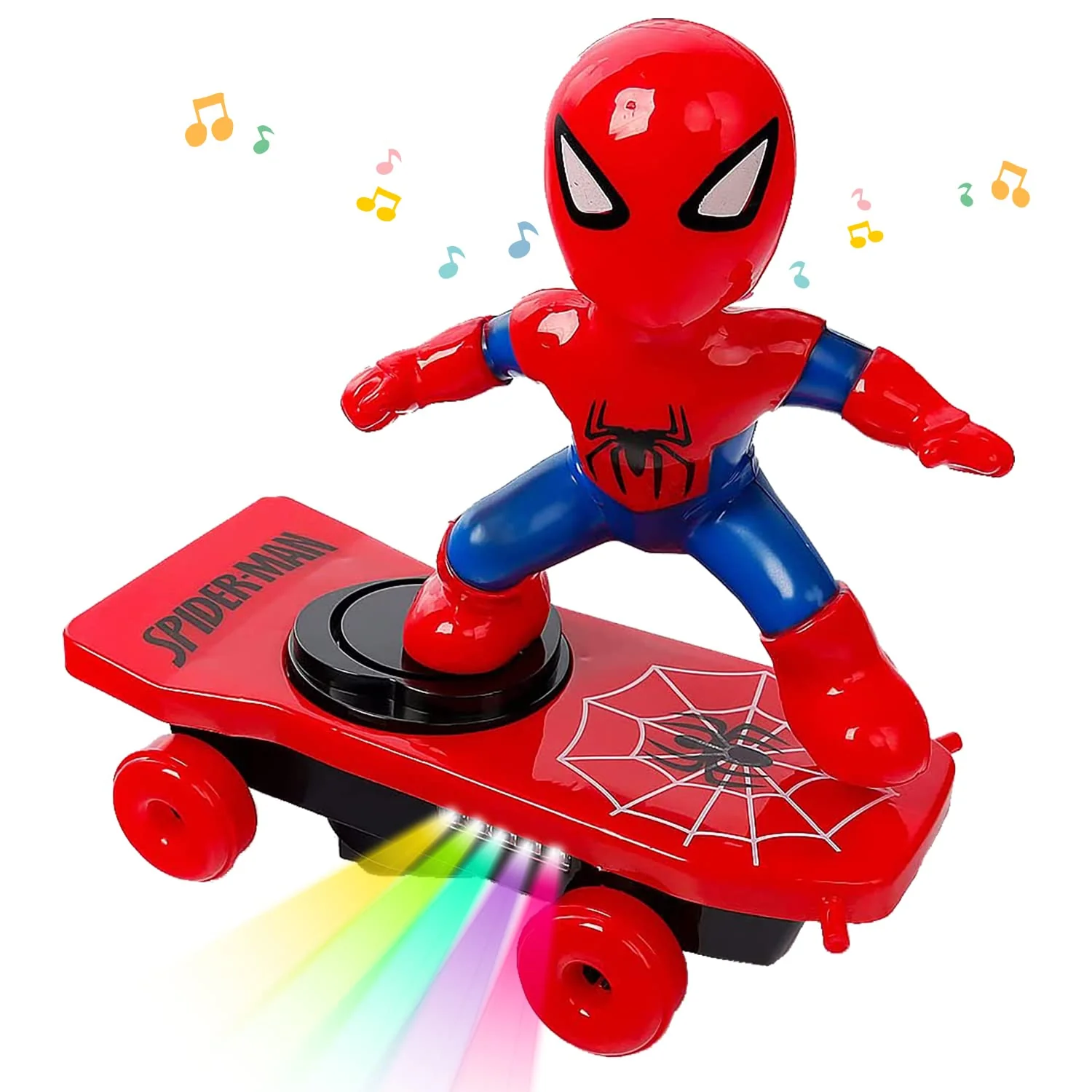 YISKY Spider Man Stunt Spielzeug Auto, Spider Man Fahrzeug mit Musik und Beleuchtung, Spider Man Spielzeug Roller, Elektrischer Auto, Beleuchtetes Spielzeugauto für Kinder ab 3 Jahren