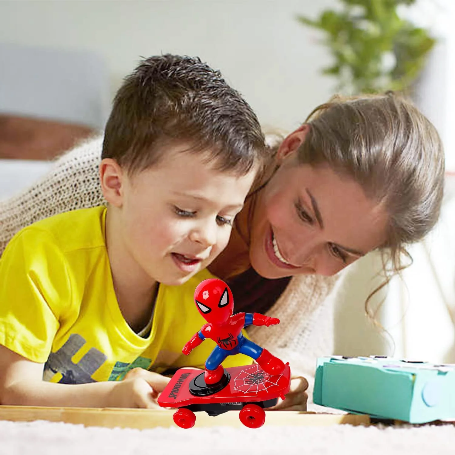 YISKY Spider Man Stunt Spielzeug Auto, Spider Man Fahrzeug mit Musik und Beleuchtung, Spider Man Spielzeug Roller, Elektrischer Auto, Beleuchtetes Spielzeugauto für Kinder ab 3 Jahren - Image 4