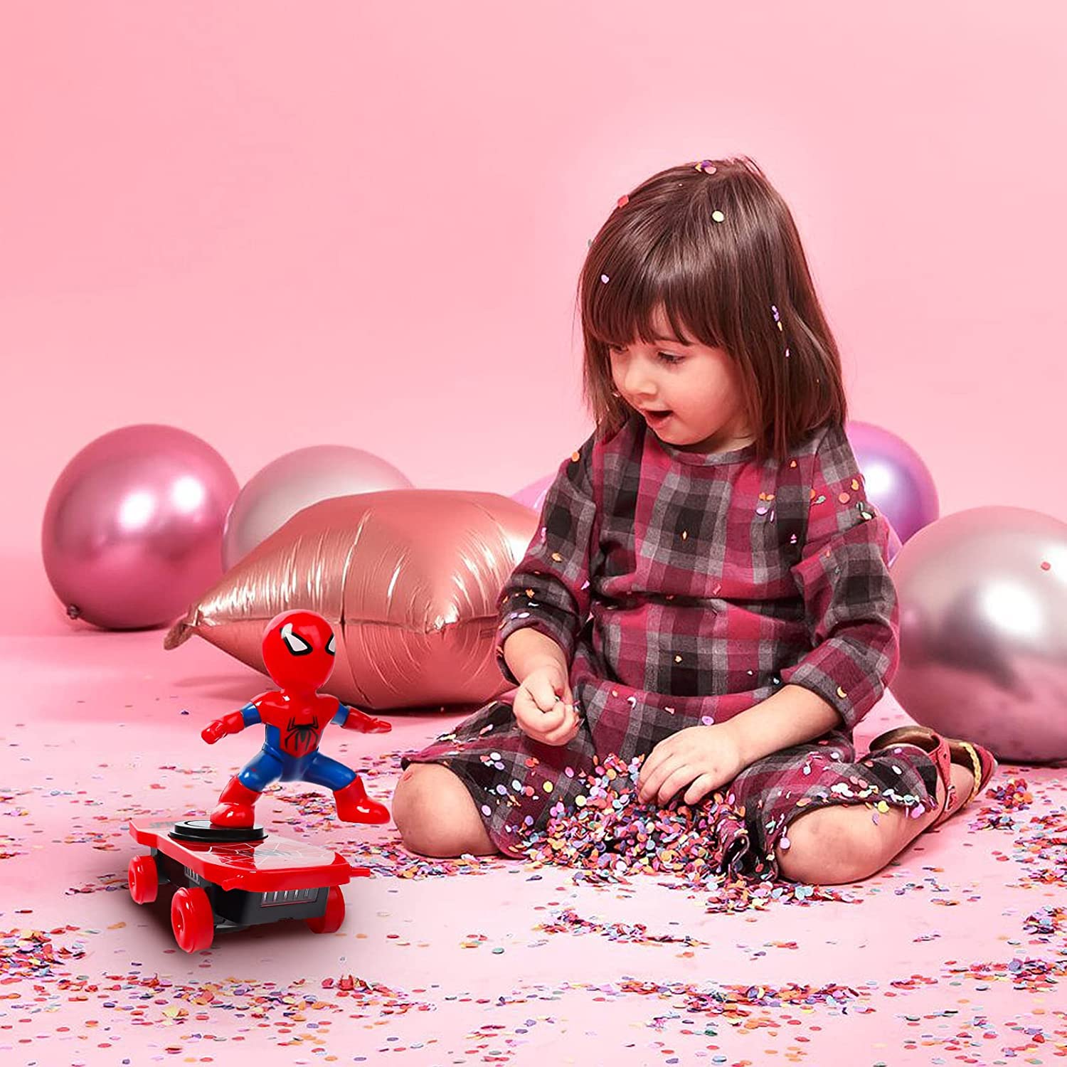 YISKY Spider Man Stunt Spielzeug Auto, Spider Man Fahrzeug mit Musik und Beleuchtung, Spider Man Spielzeug Roller, Elektrischer Auto, Beleuchtetes Spielzeugauto für Kinder ab 3 Jahren - Image 7