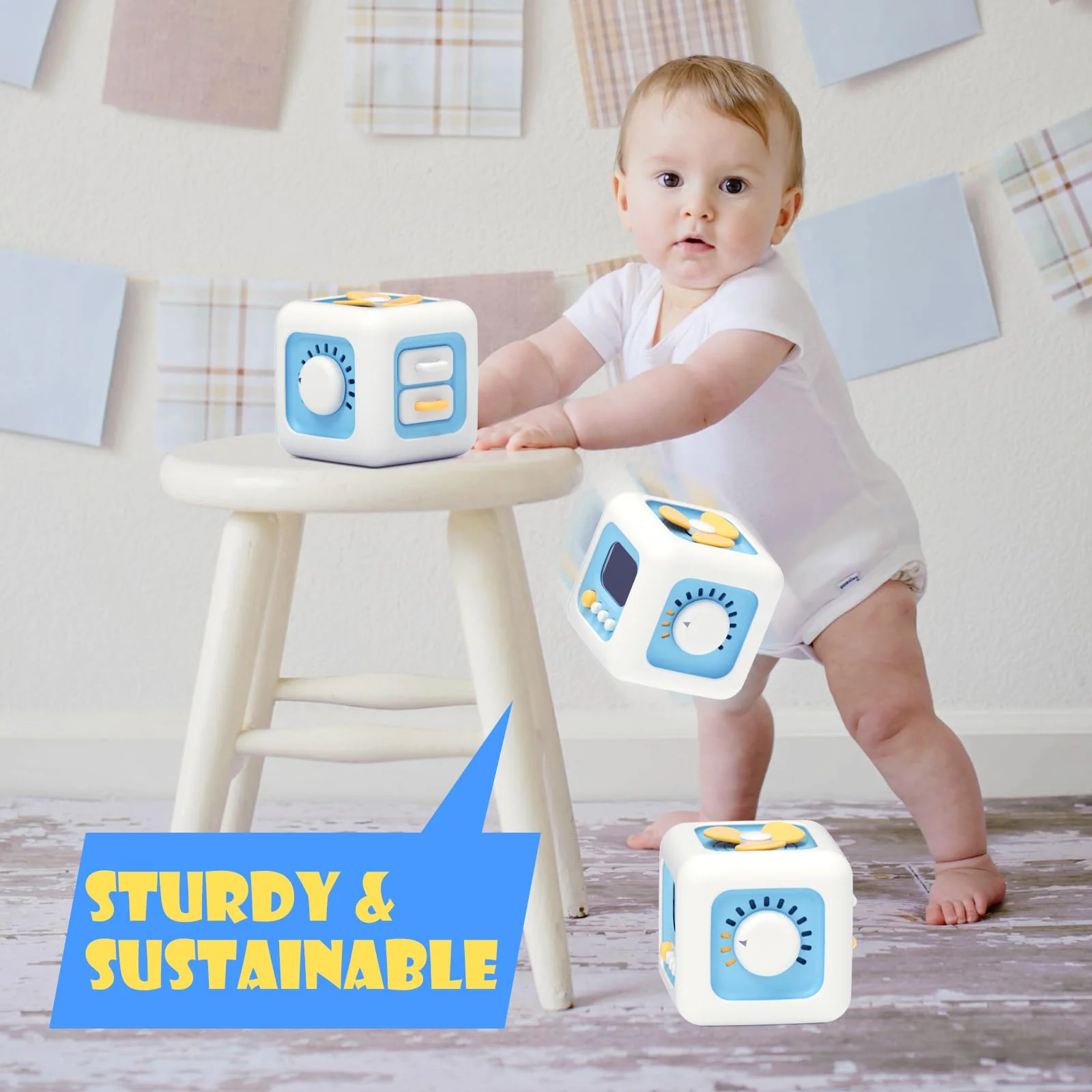 Yitical Montessori Spielzeug ab 1 Jahr 6 in 1, Motorikwürfel Lernspielzeug Motorikspielzeug ab 12 18 Monate 2 3 Jahr, Baby Geschenk Junge und Mädchen - Image 5