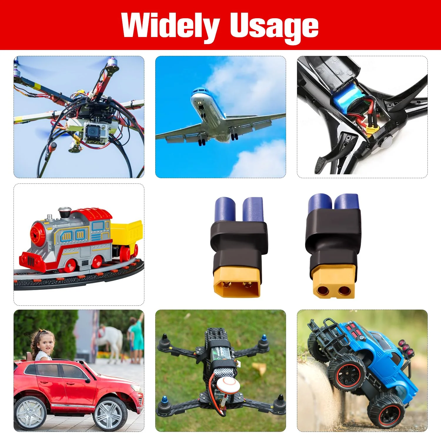 YIXISI 2 Stücke EC5 zu XT60 Stecker Adapter, EC5 Stecker auf XT60 Buchse und XT60 Stecker auf EC5 Buchse, für RC FPV-Drohnen, Lipo-NiMH-Akku-Ladegerät - Image 2