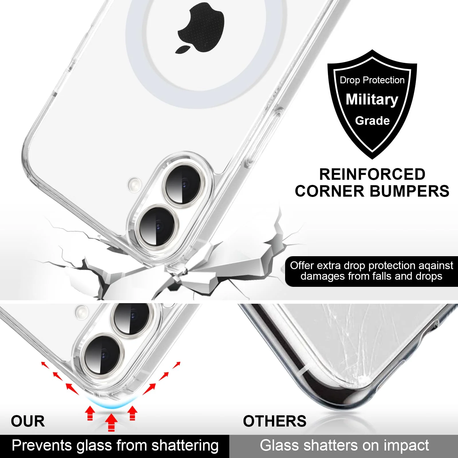 Yoedge Handykette für iPhone 16 Plus Hülle mit Band 6,7", Transparente Magnetisch Handyhülle [Kompatibel mit Magsafe], Schlank Dünn Silikon TPU Stoßfest Schutzhülle mit Kordel zum Umhängen, Schwarz - Image 5