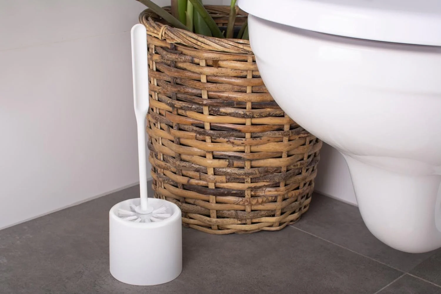 York Klobürste Toilettenbürste WC Bürste Mit Halter WC Garnitur Toilettenreinigung Für Hotel Gasthof Pension Restaurant Modern Weiß 35 x 11 cm - Image 4