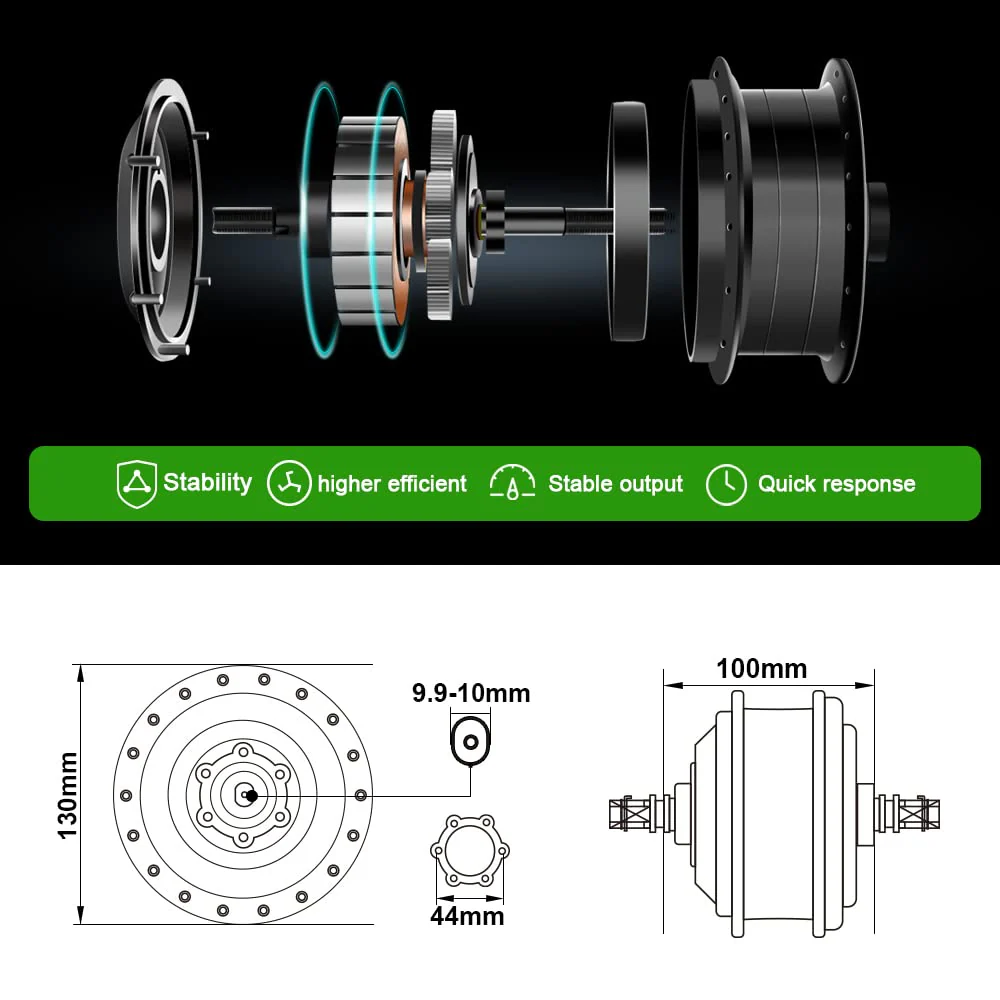 YOSE POWER E-Bike Conversion Kit Front Wheel 36V250W24'' Elektrofahrräder Umbausatz Vorderrad 24 Zoll mit LCD Display - Image 4