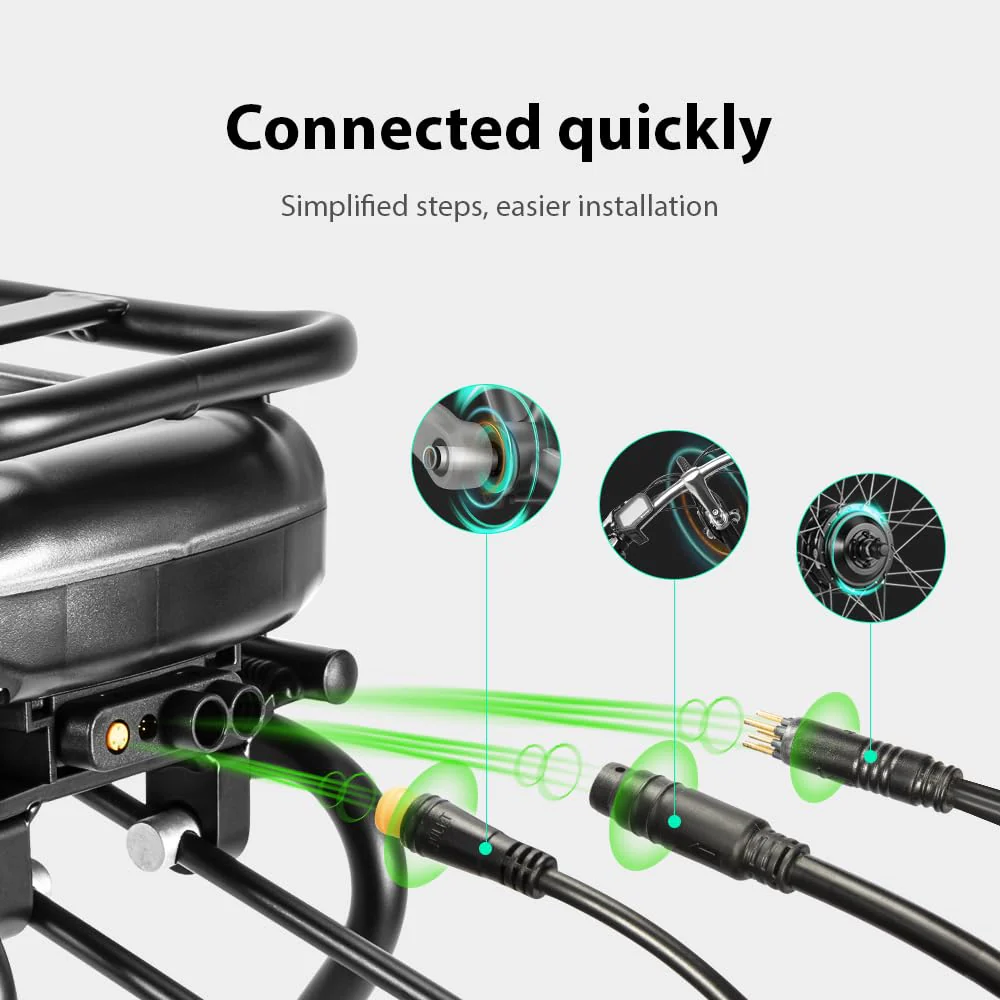 YOSE POWER Ebike Kit 36V250W 28" Frontmotor Fahrrad E-Bike Hub Umbausatz Integrierte Controller mit 36V 13Ah Gepäckträger Akku für 28" Scheibenbremse V-Brake Hinterrad Bike mit Rücklicht - Image 2