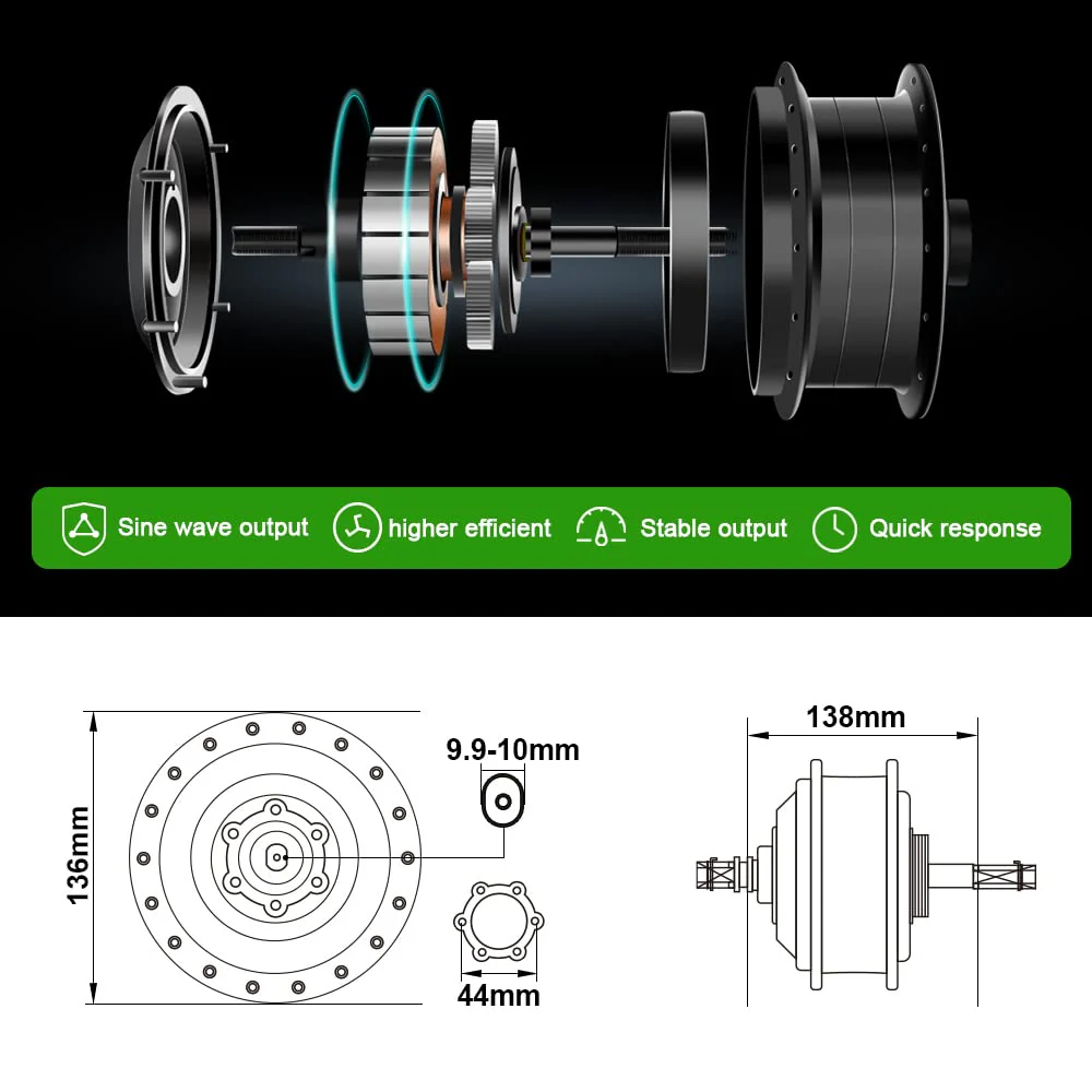 YOSE POWER Ebike Umbausatz 36V250W 28" Heckmoter Elektrofahrrad Conversion Kit für Schraubritzel Freewheel mit Integrierte Controller 36V13Ah Batterie - Image 6