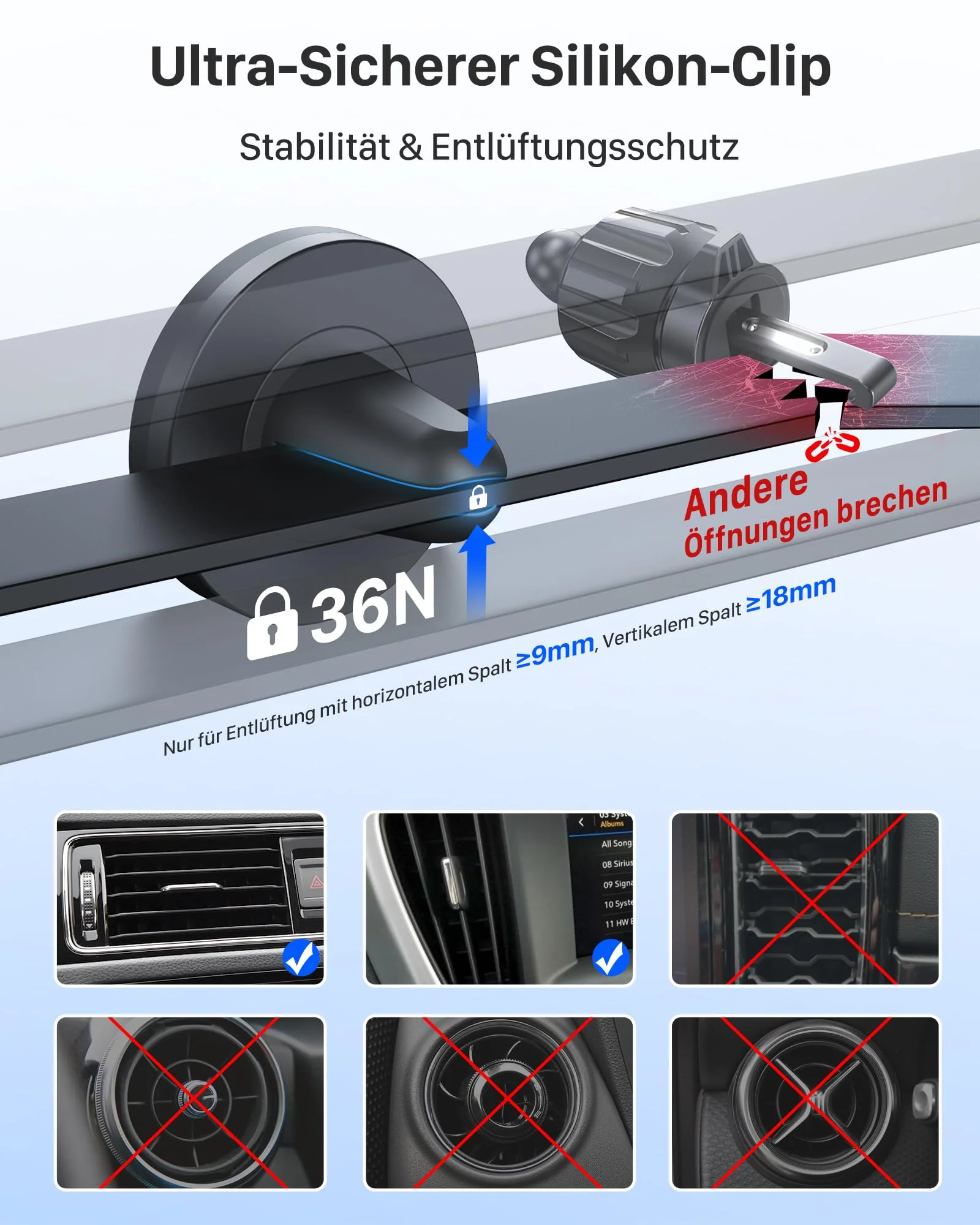 YOSH Handyhalterung Auto Magnet Lüftung, Magnetische für Lüftungsgitter, Ultra-Kompakt Handyhalter Auto mit Starken Magneten, Universal KFZ für iPhone Samsung Pixel & andere Geräte mit Metallplatten - Image 4