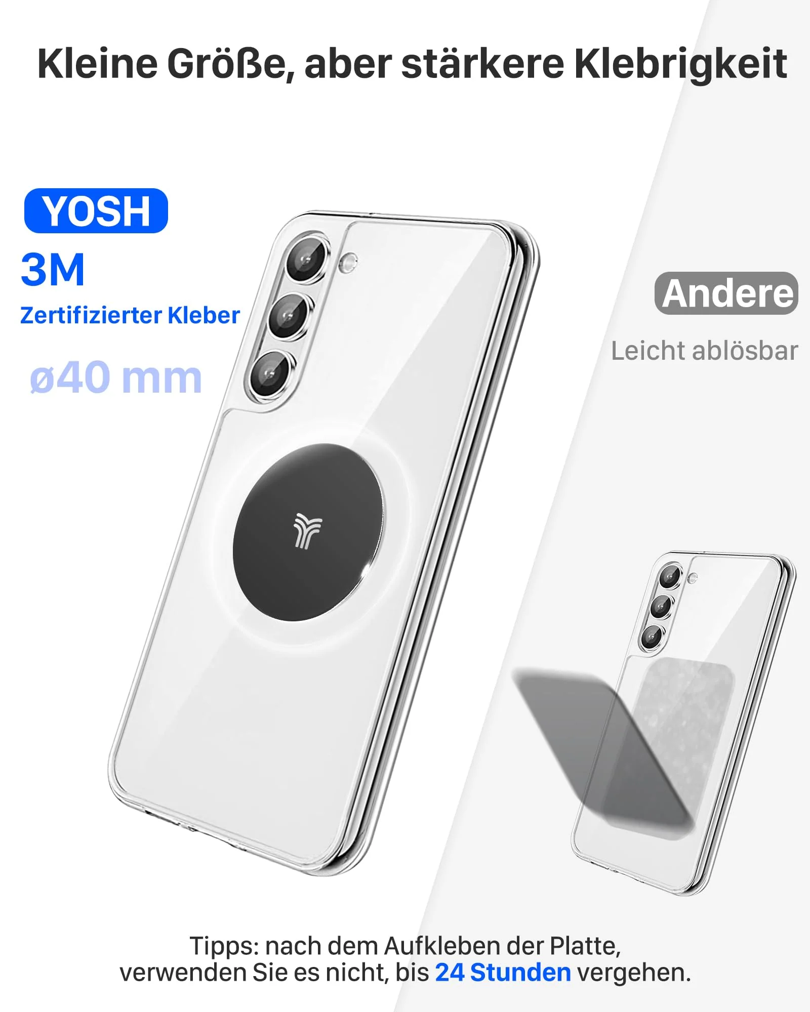 YOSH Handyhalterung Auto Magnet Lüftung, Magnetische für Lüftungsgitter, Ultra-Kompakt Handyhalter Auto mit Starken Magneten, Universal KFZ für iPhone Samsung Pixel & andere Geräte mit Metallplatten - Image 5