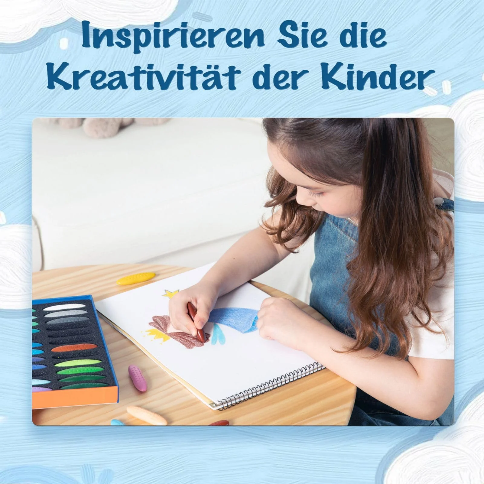 YPLUS Erdnuss Wachsmalstifte für Kleinkinder, 12 Farben, Ungiftige, Leicht zu Halten, Waschbare sichere Kleinkindmalstifte für Kinder Malzubehör - Image 3