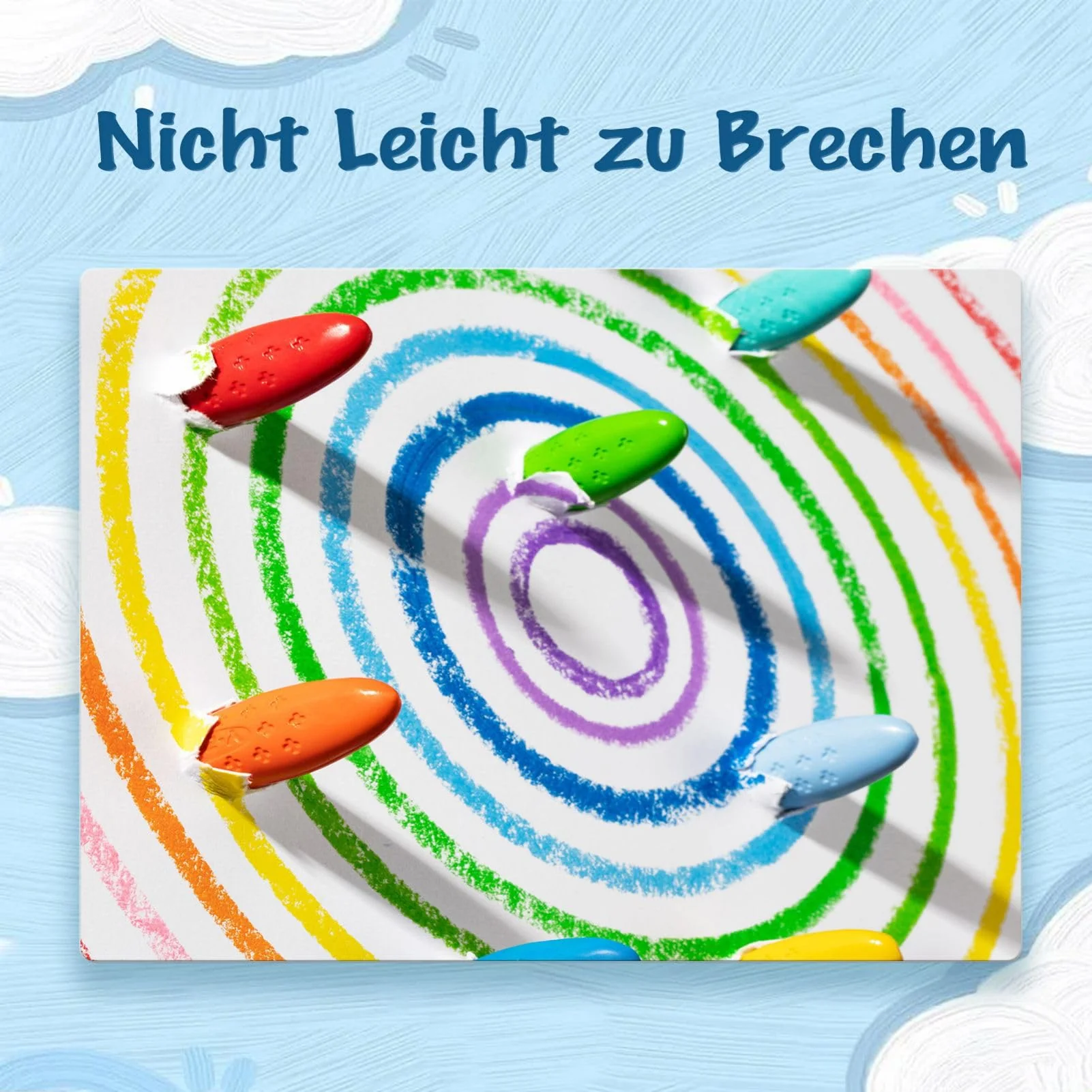 YPLUS Erdnuss Wachsmalstifte für Kleinkinder, 12 Farben, Ungiftige, Leicht zu Halten, Waschbare sichere Kleinkindmalstifte für Kinder Malzubehör - Image 5