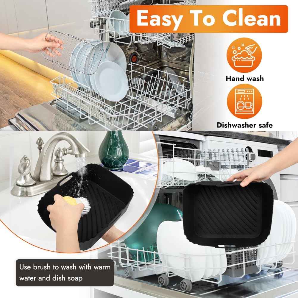 YQL Heißluftfritteuse Zubehör für Philips Airfryer 3000/Tefal EY9018 Dual Easy Fry, Silikonform Heißluftfritteuse & Airfryer Rack & Andere Airfryer Zubehör für Tefal 5,2/3,1 L, Philips NA350/00 (7PCS) - Image 11