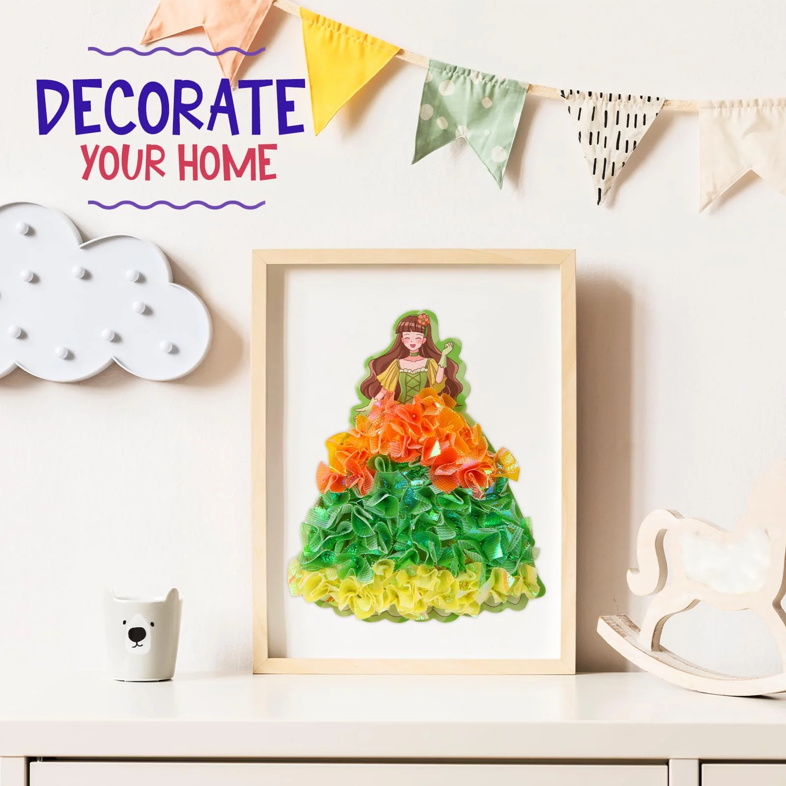 Yrinfay Poke Art Basteln Kinder - DIY 8 magische Prinzessinnen und 6 Accessoires - Prinzessin Bastelset Spielspielzeug für Mädchen 6 7 8 - Geschenk Mädchen Junge 9 10 11 12 Jahre - Image 2