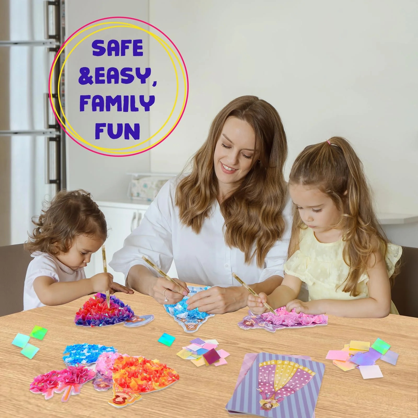 Yrinfay Poke Art Basteln Kinder - DIY 8 magische Prinzessinnen und 6 Accessoires - Prinzessin Bastelset Spielspielzeug für Mädchen 6 7 8 - Geschenk Mädchen Junge 9 10 11 12 Jahre - Image 3