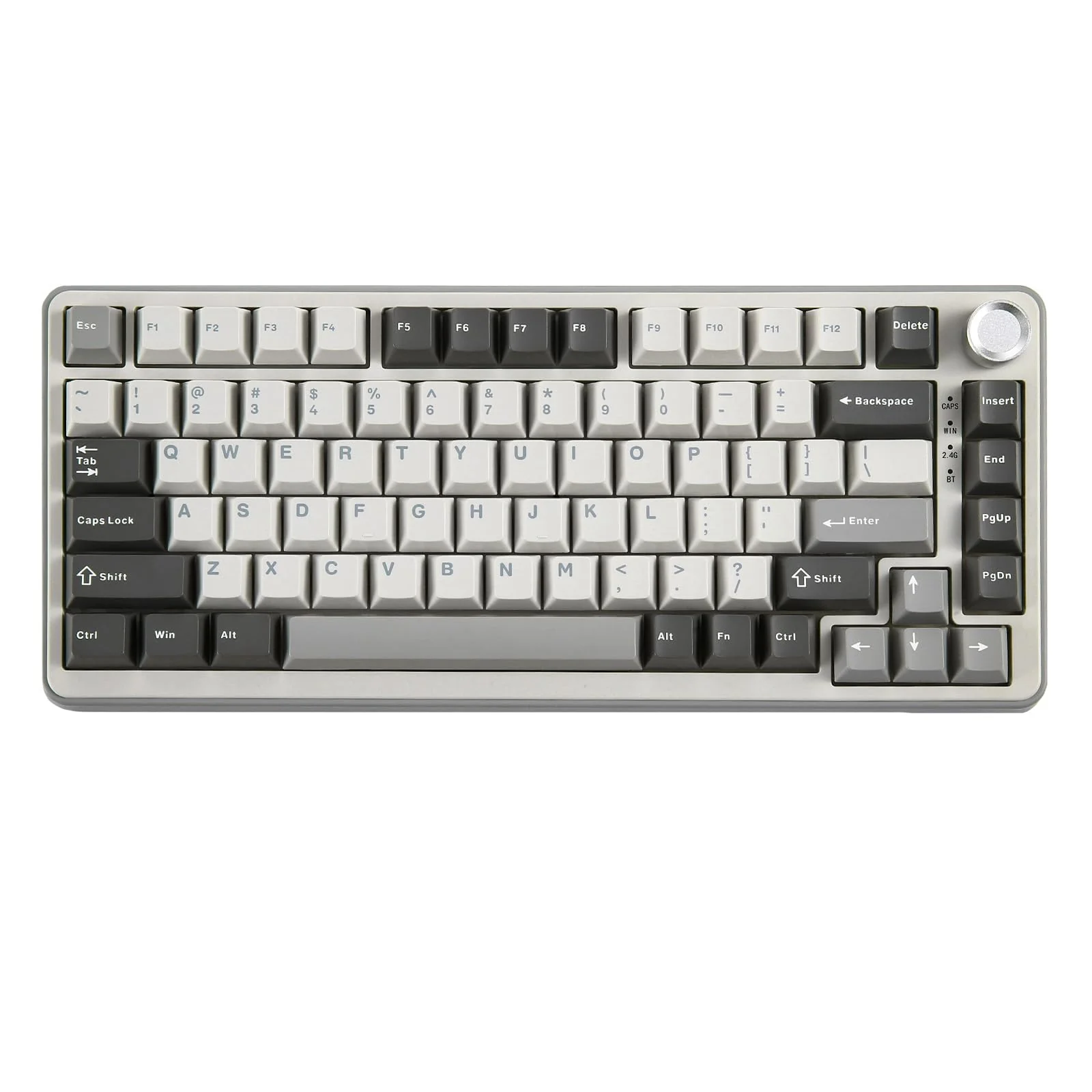 YUNZII B75 PRO Drahtlose Mechanische Tastatur, 75% Gaming Tastatur Dichtung Hot Swap Tastatur mit Knopf, Vorgeschmierte Schalter RGB, BT/Type-C/2.4G Creamy Tastatur(Cocoa Cream V2 Switch,Grau) - Image 8