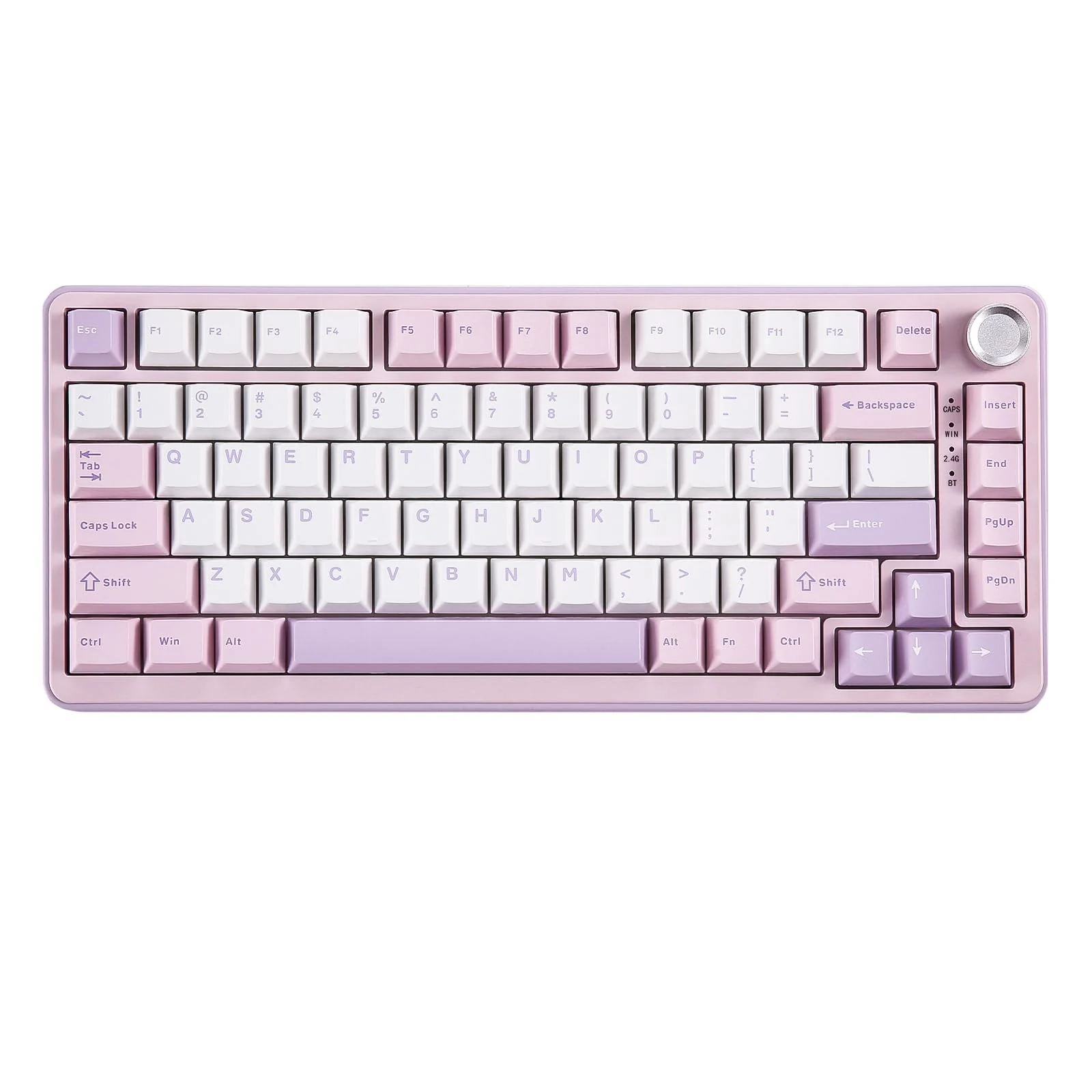 YUNZII B75 PRO Drahtlose Mechanische Tastatur, 75% Gaming Tastatur Dichtung Hot Swap Tastatur mit Knopf, Vorgeschmierte Schalter RGB, BT/Type-C/2.4G Creamy Tastatur(Cocoa Cream V2 Switch,Lila) - Image 2