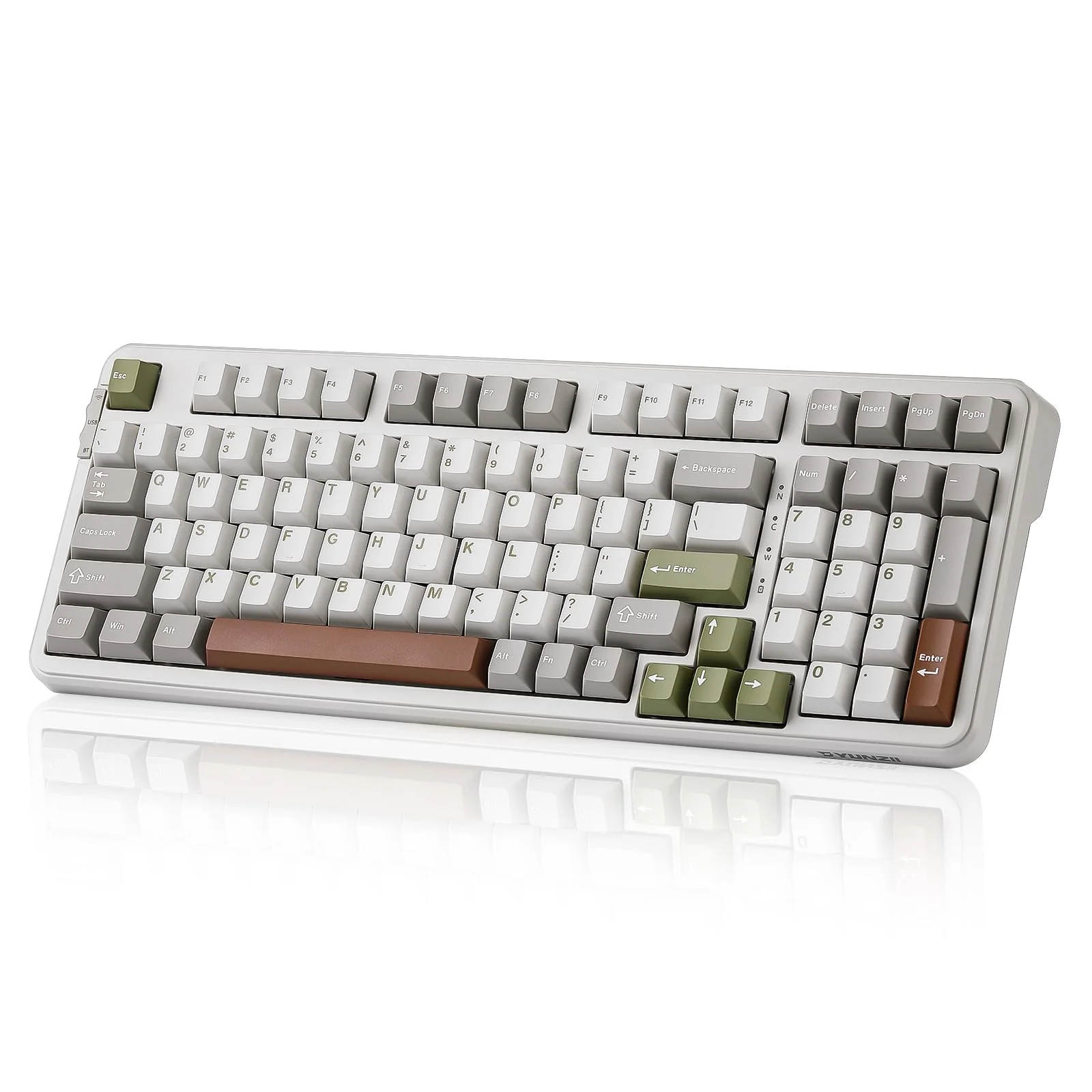 YUNZII B98 Wireless Mechanical Keyboard, Hot Swappable Custom Keyboard with Numpad, Pre-lubed Linear Switches, Gasket Mounted RGB Backlit Gaming Keyboard (beige, Cocoa Cream v2 linear Switch) - Image 8
