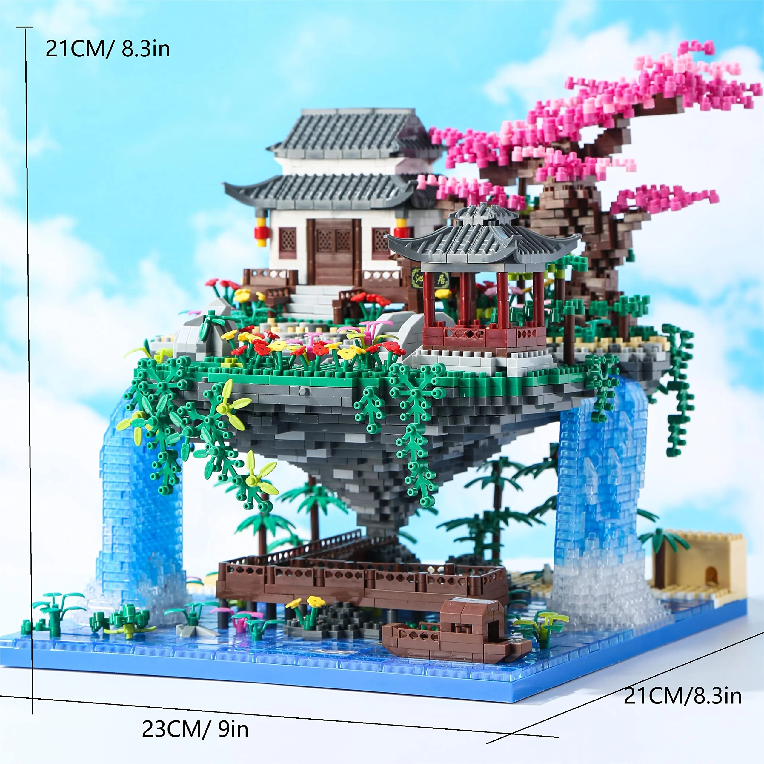 Yushinv Sakura Baumhaus Bauklötze Kit mit Geschenkbox 3320 Stück,Original Musik Kirschbaum Bonsai Baukasten Typ:Symphony, Japan Sakura Baumhaus Lichter Baukasten,Bonsai Baum Kirschblüten Baustein - Image 5
