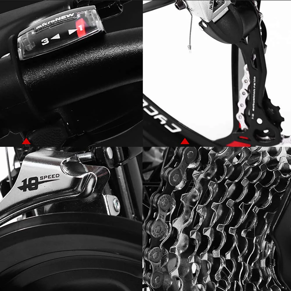 YXYBABA Faltbares Mountainbike 24 Zoll 24 Gang Fahrrad Vollgefedert MTB Schaltung Dual Disc Bremsen Mountainbike Erwachsene Mountainbike 24 Gang Drei Cutter Rad - Image 2