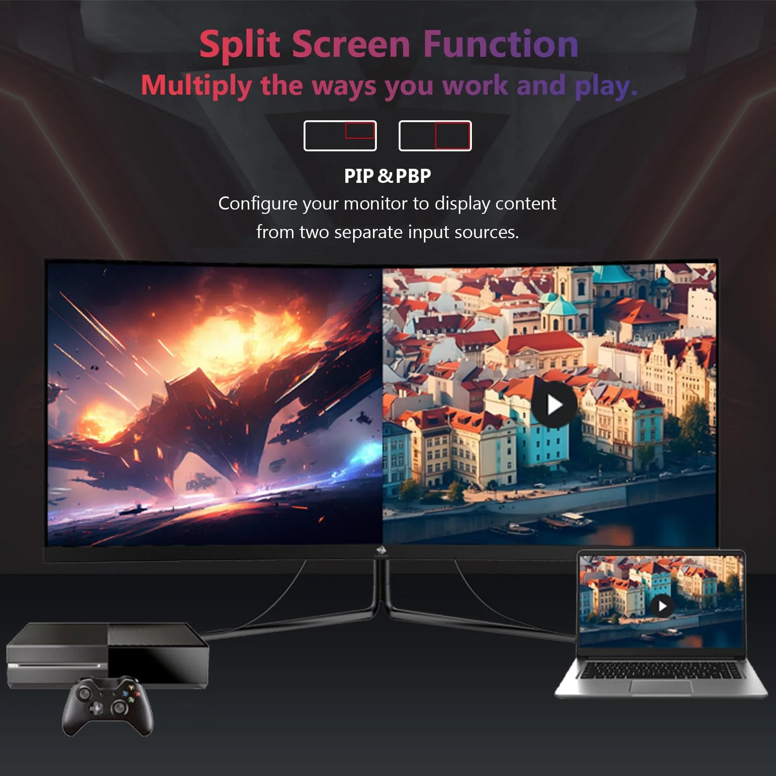 Z-Edge 30 Zoll Ultrawide Curved Gaming Monitor 200Hz(DP) 165Hz(HDMI) 1ms MPRT, 2560x1080 VA Panel, 21:9 R1500 Curved Bildschirm, 300cd/m² Helligkeit, FreeSync, HDMI & DisplayPort, Schwarz - Image 5