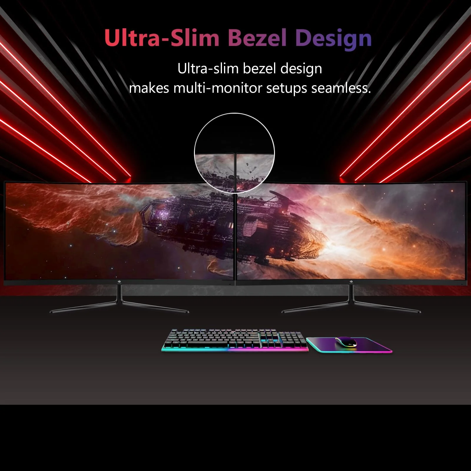 Z-Edge 30 Zoll Ultrawide Curved Gaming Monitor 200Hz(DP) 165Hz(HDMI) 1ms MPRT, 2560x1080 VA Panel, 21:9 R1500 Curved Bildschirm, 300cd/m² Helligkeit, FreeSync, HDMI & DisplayPort, Schwarz - Image 7