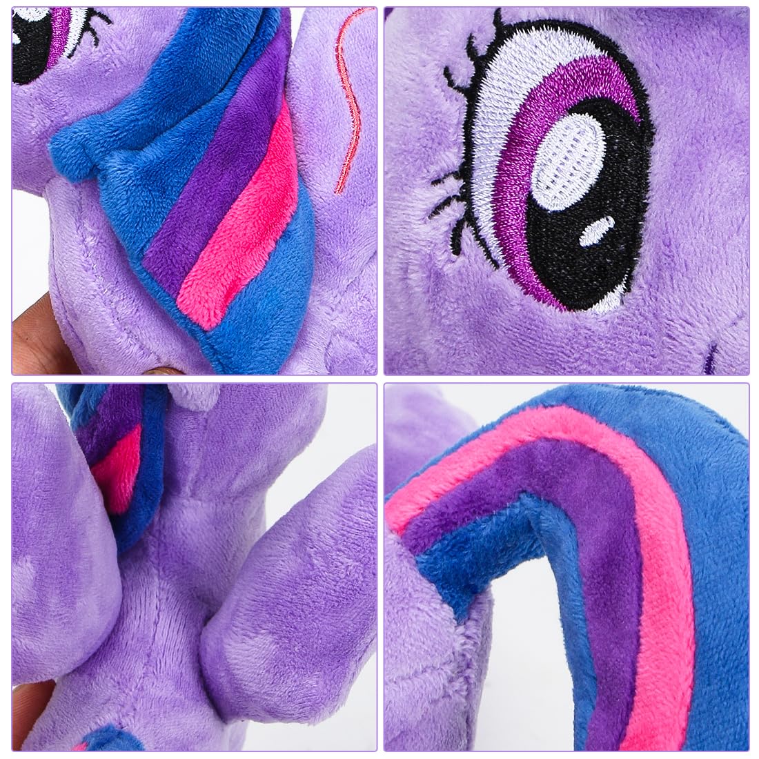 Zaloife Pferd Plüschtier, Stofftier Pony Regenbogen 20cm, Kuscheltier Pferd Plush, Lila Lustiges Plüsch Puppe Geschenk für Kinder - Image 5