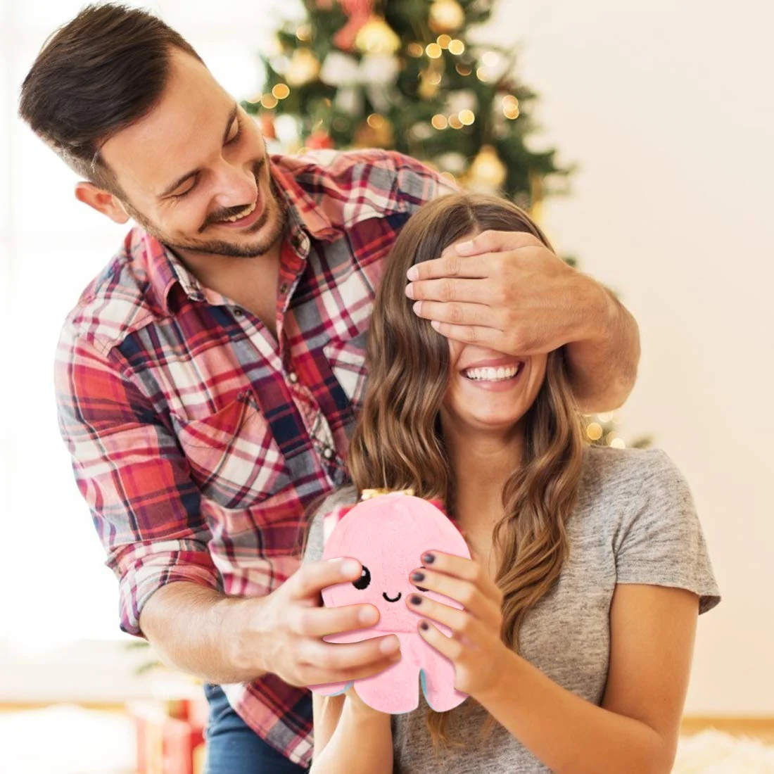 Zaloife Reversible Plüschtier Octopus - Doppelseitiges Flip Kuscheltier, Stofftier Spielzeug Geschenke für Kinder, Mädchen, Jungen und Freunde - Image 2