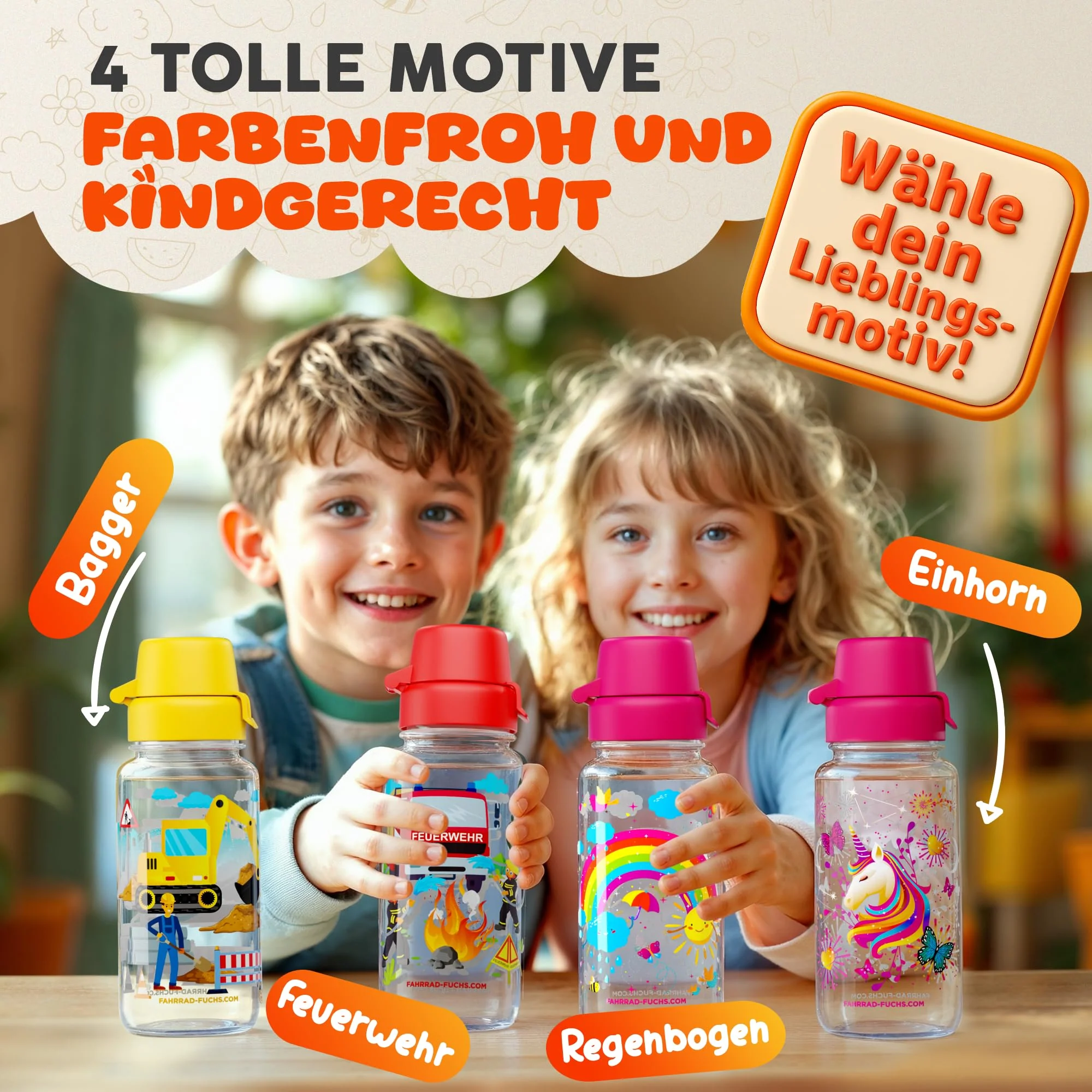 Zauberbande Trinkflasche Kinder auslaufsicher – Einhorn – 400 ml – Kinder Trinkflasche Kohlensäure geeignet, BPA-frei aus Tritan, spülmaschinenfest, Easy-Clean – Made in Germany - Image 2
