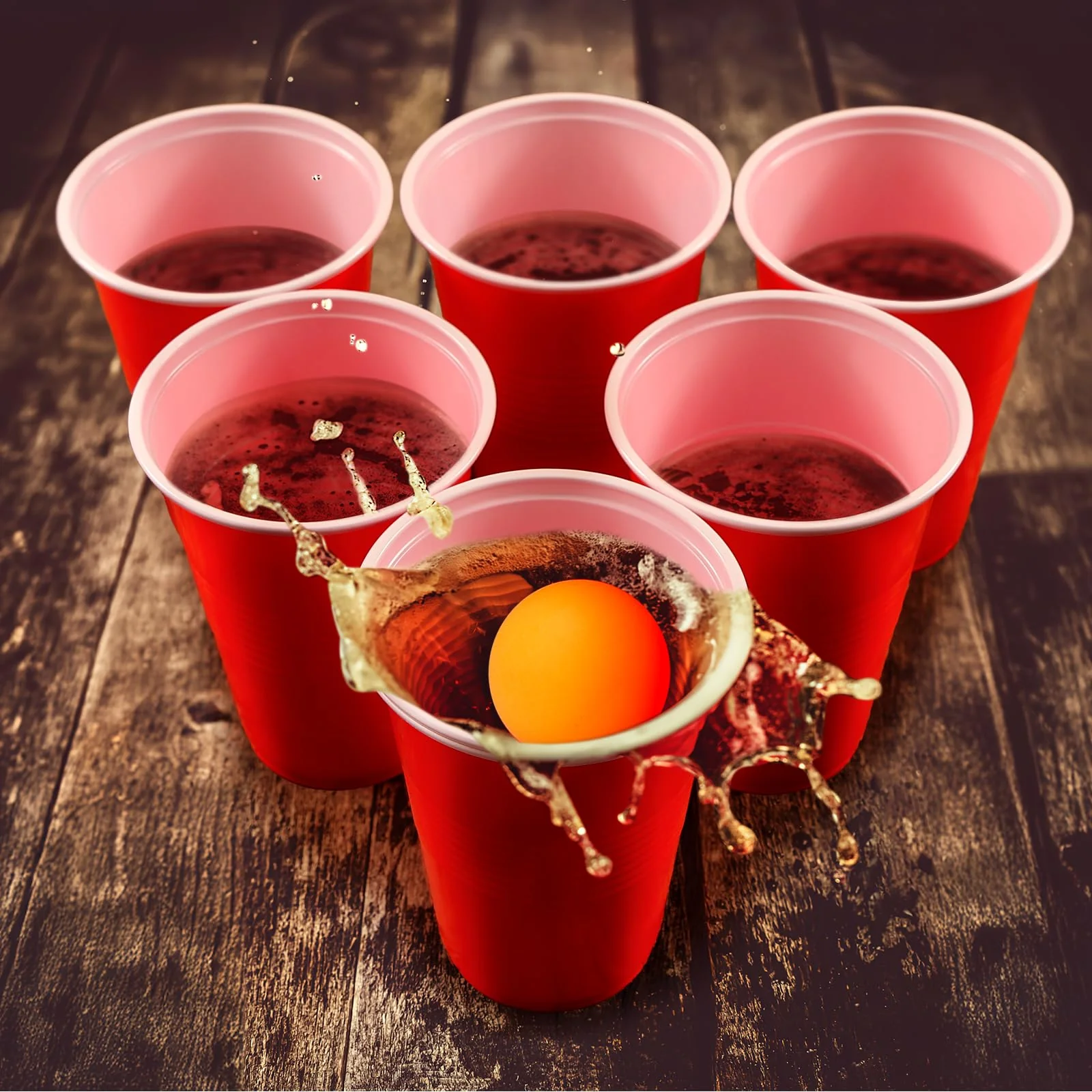 Zeawavsl Bierpong Becher Set, Beer Pong Becher Enthält 50 Becher und 12 Tischtennisbälle, 500ML Beerpongbecher Wiederverwendbare Beerpong Partybecher für Party Trinkspiele Camping Geburtstag Hochzeit - Image 2