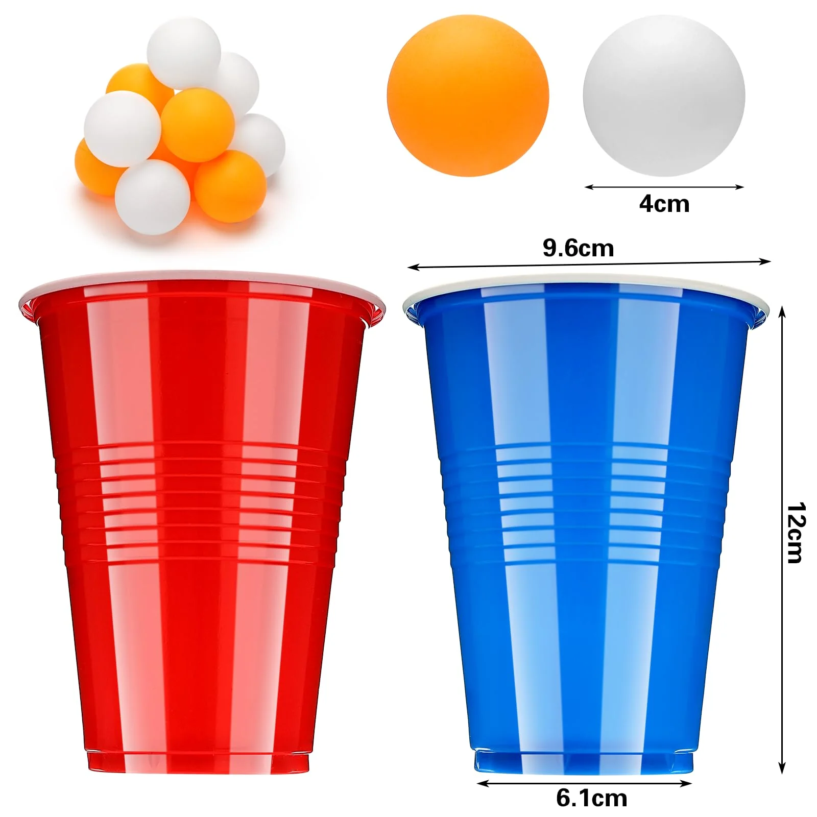 Zeawavsl Bierpong Becher Set, Beer Pong Becher Enthält 50 Becher und 12 Tischtennisbälle, 500ML Beerpongbecher Wiederverwendbare Beerpong Partybecher für Party Trinkspiele Camping Geburtstag Hochzeit - Image 4