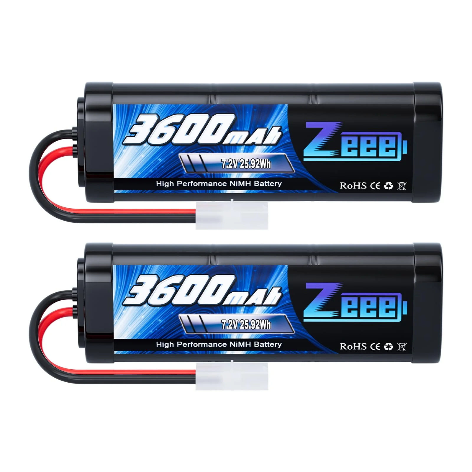 Zeee 7,2V 3600mAh RC NiMH Akku für RC Auto RC LKW HPI Losi Kyosho Hobby (2 Packungen) - Image 2