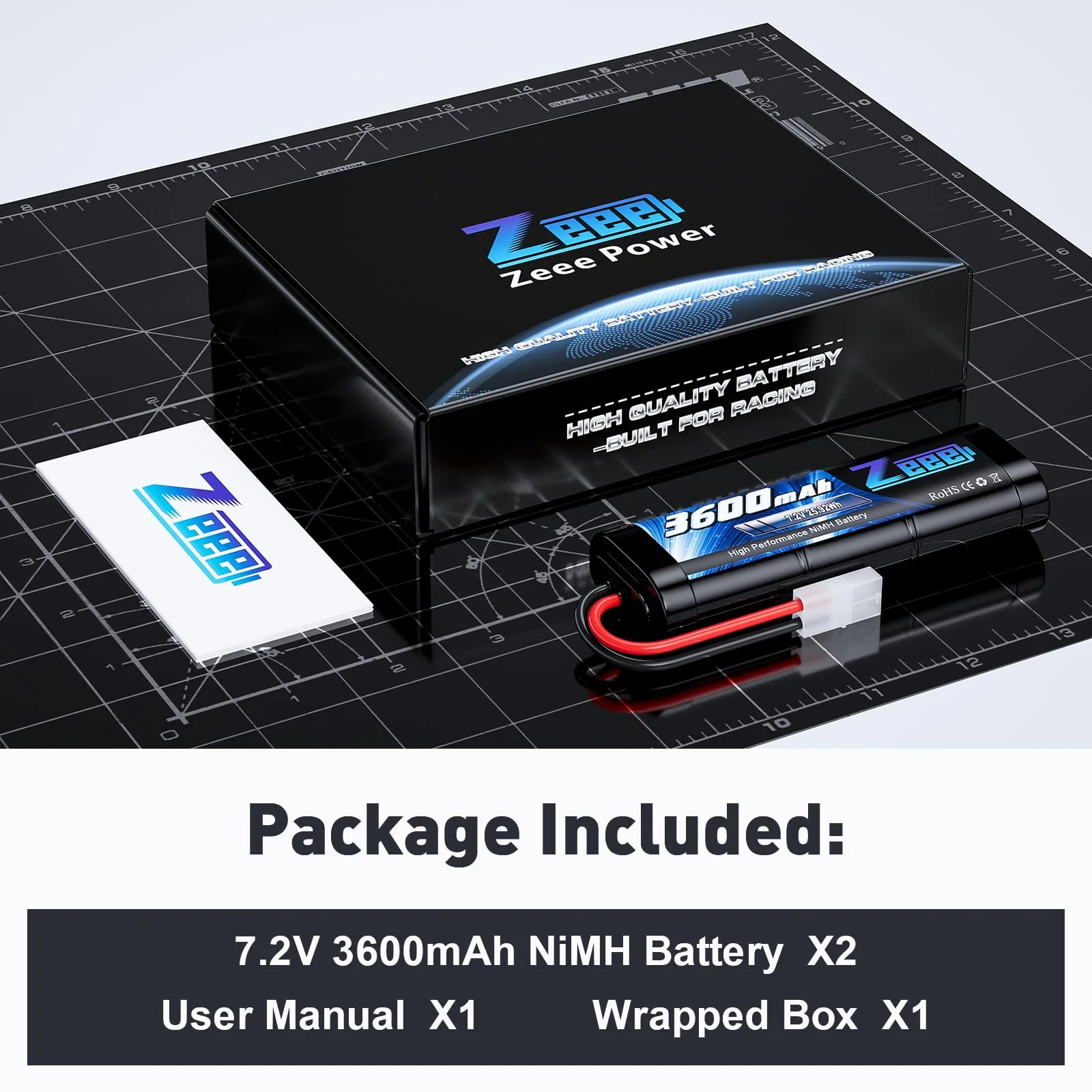Zeee 7,2V 3600mAh RC NiMH Akku für RC Auto RC LKW HPI Losi Kyosho Hobby (2 Packungen) - Image 3
